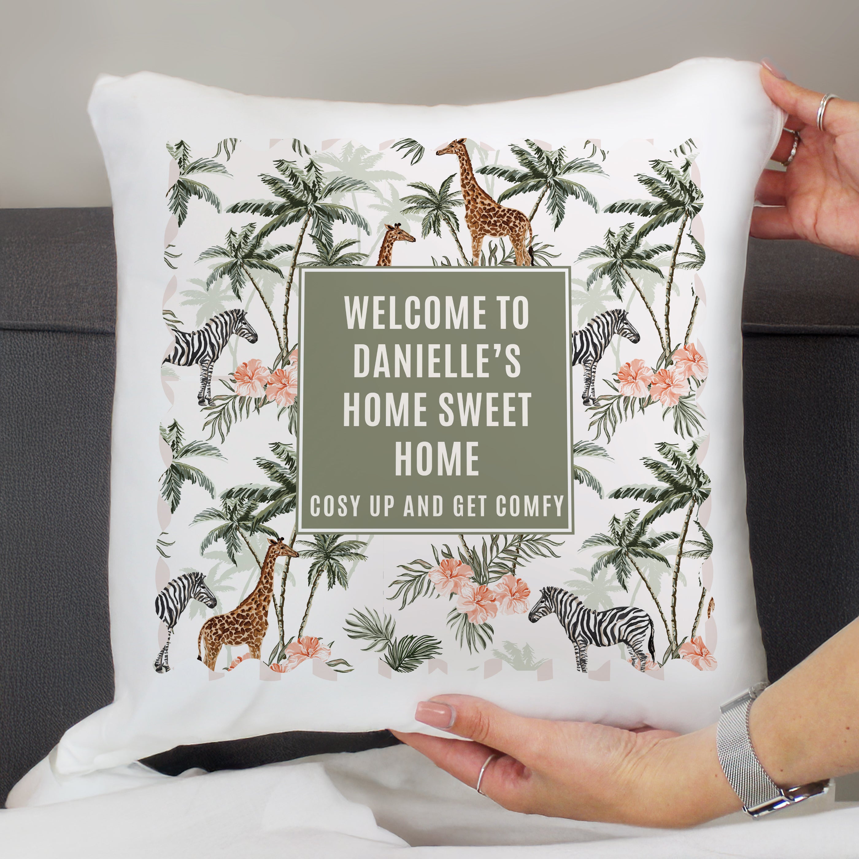 Personalised Jungle Print Cushion