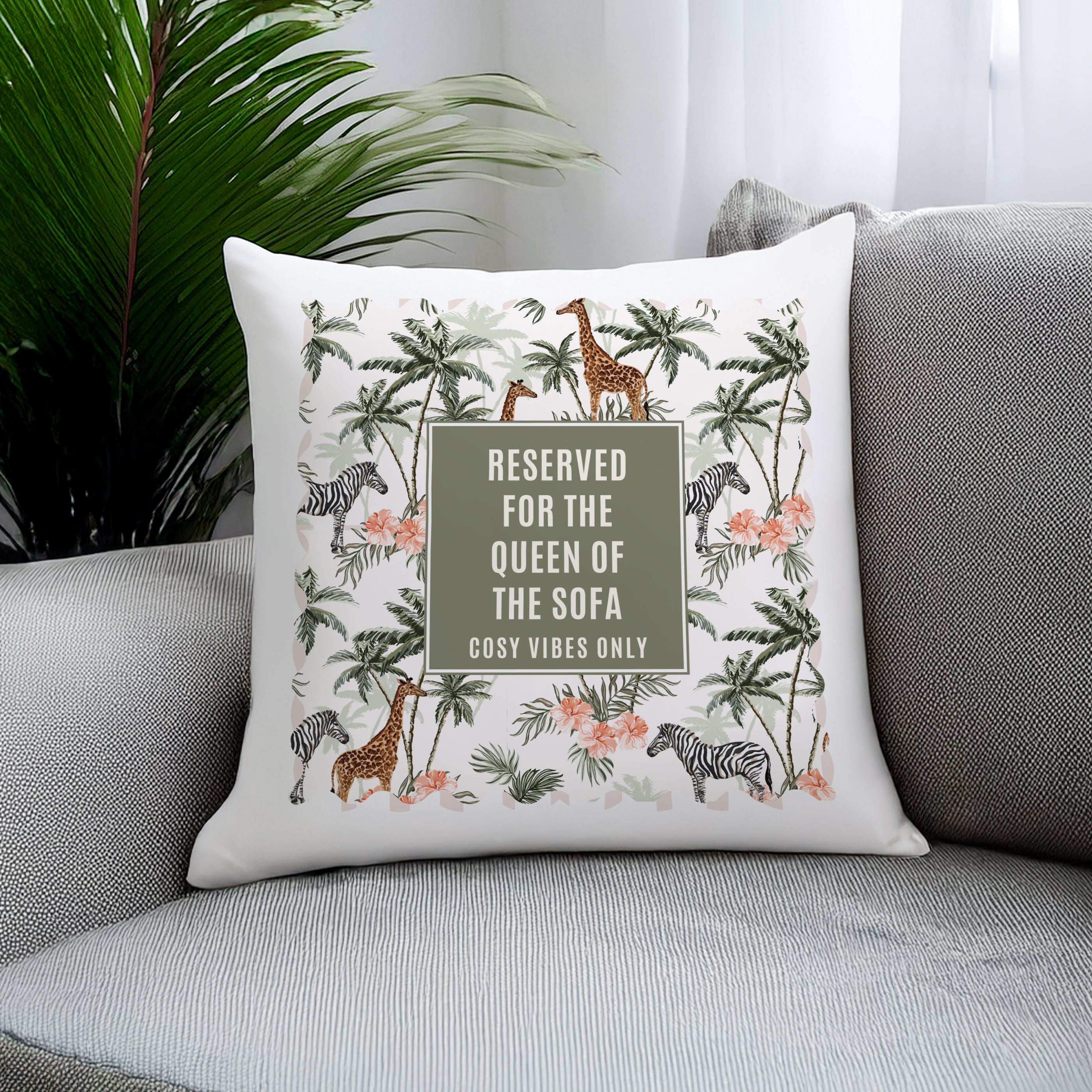 Personalised Jungle Print Cushion