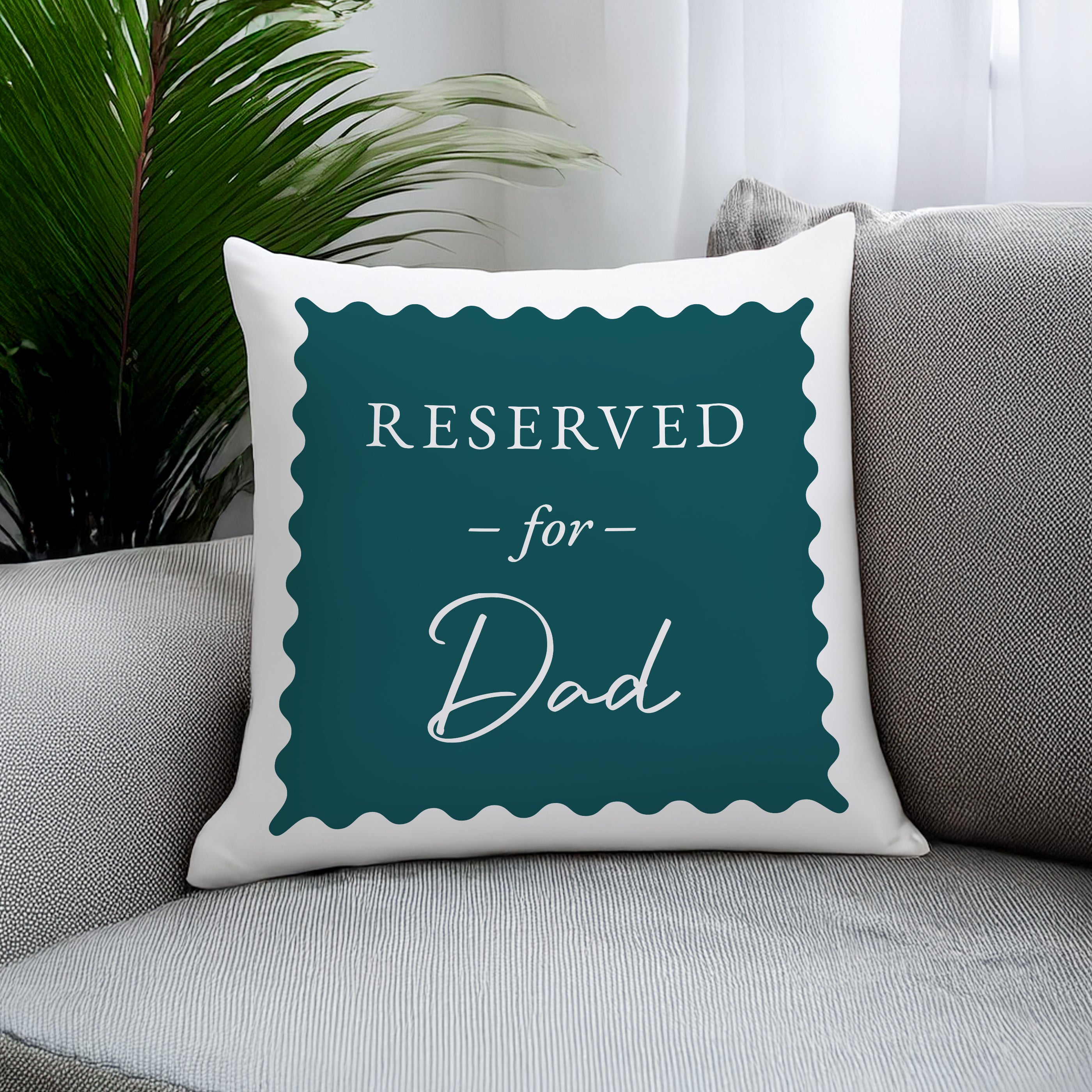 Personalised Deep Teal Reserved For Cushion