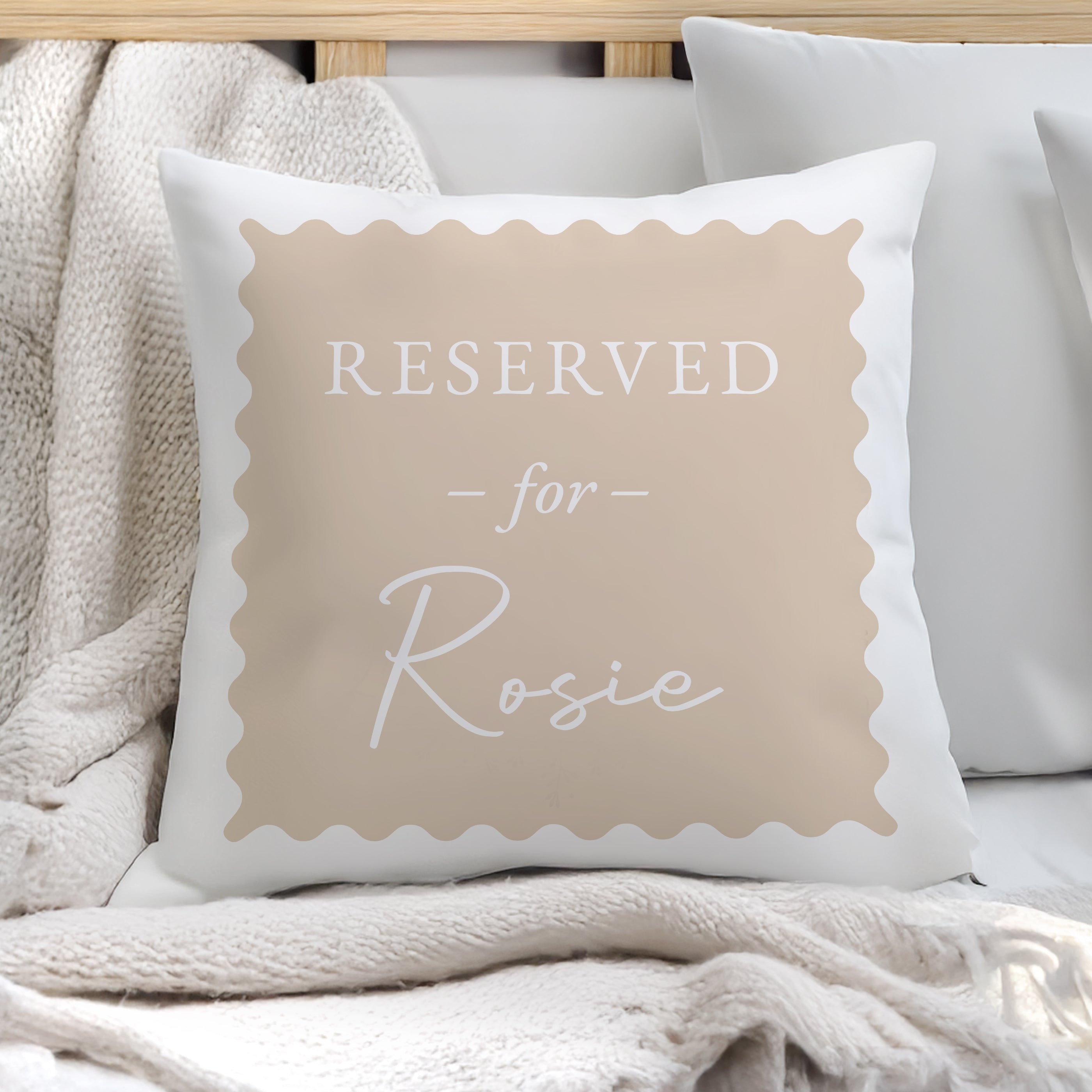 Personalised Cream Reserved For Cushion