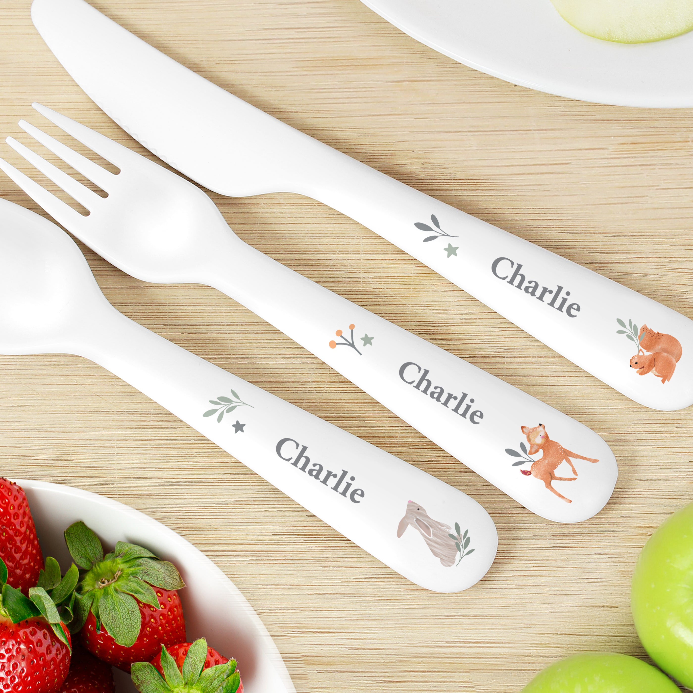 Personalised Woodland Animals Cutlery
