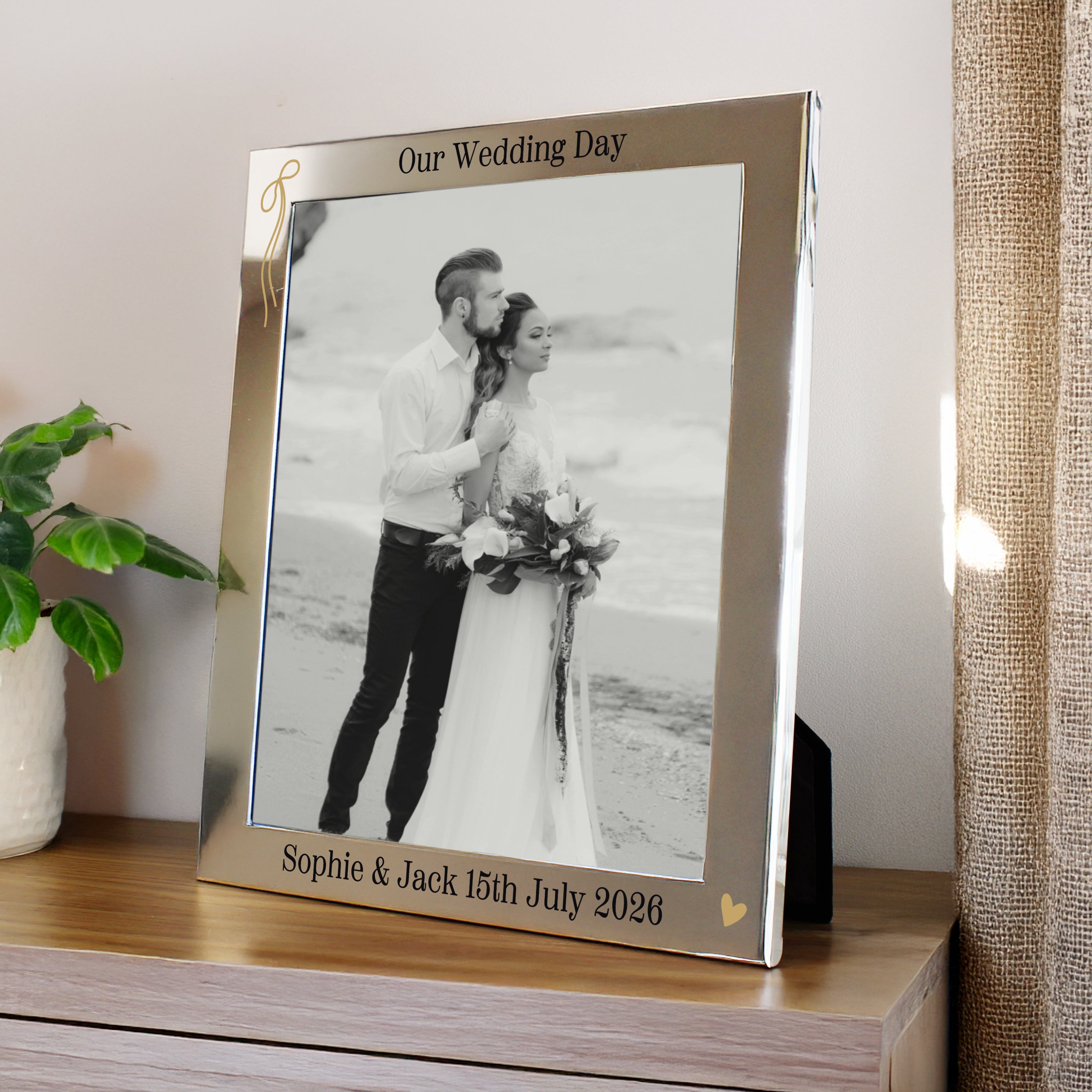 Personalised Black & Gold Free Text 8x10 Photo Frame