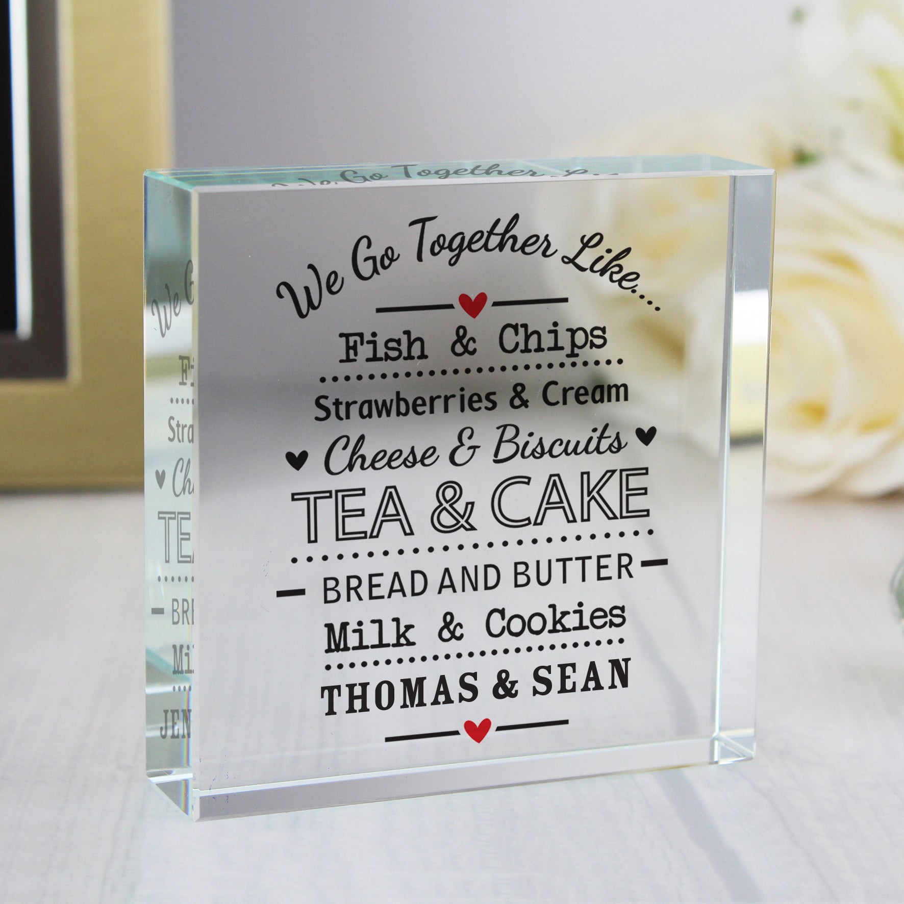 Personalised We Go Together Like... Crystal Token