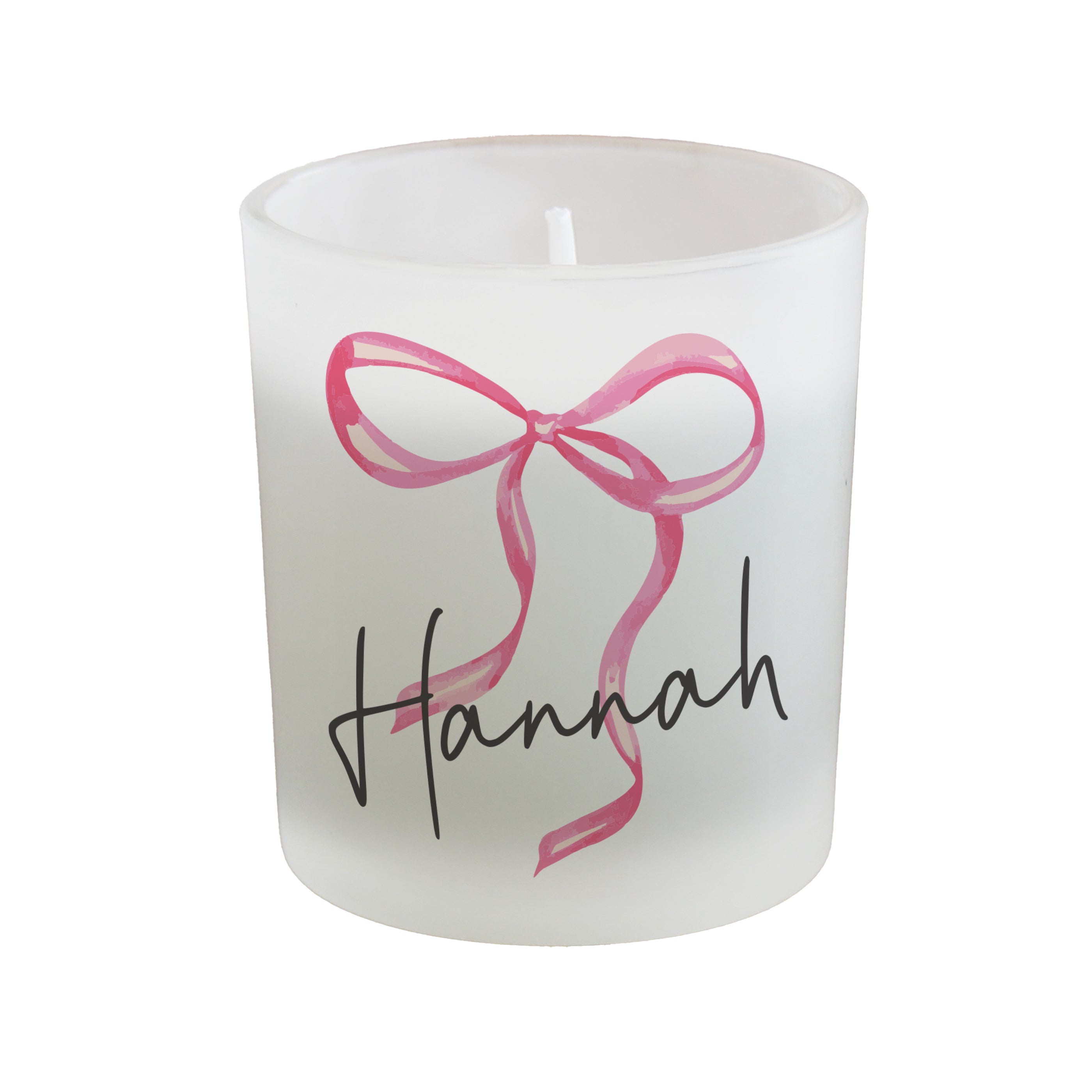 Personalised Pink Bow Candle Jar