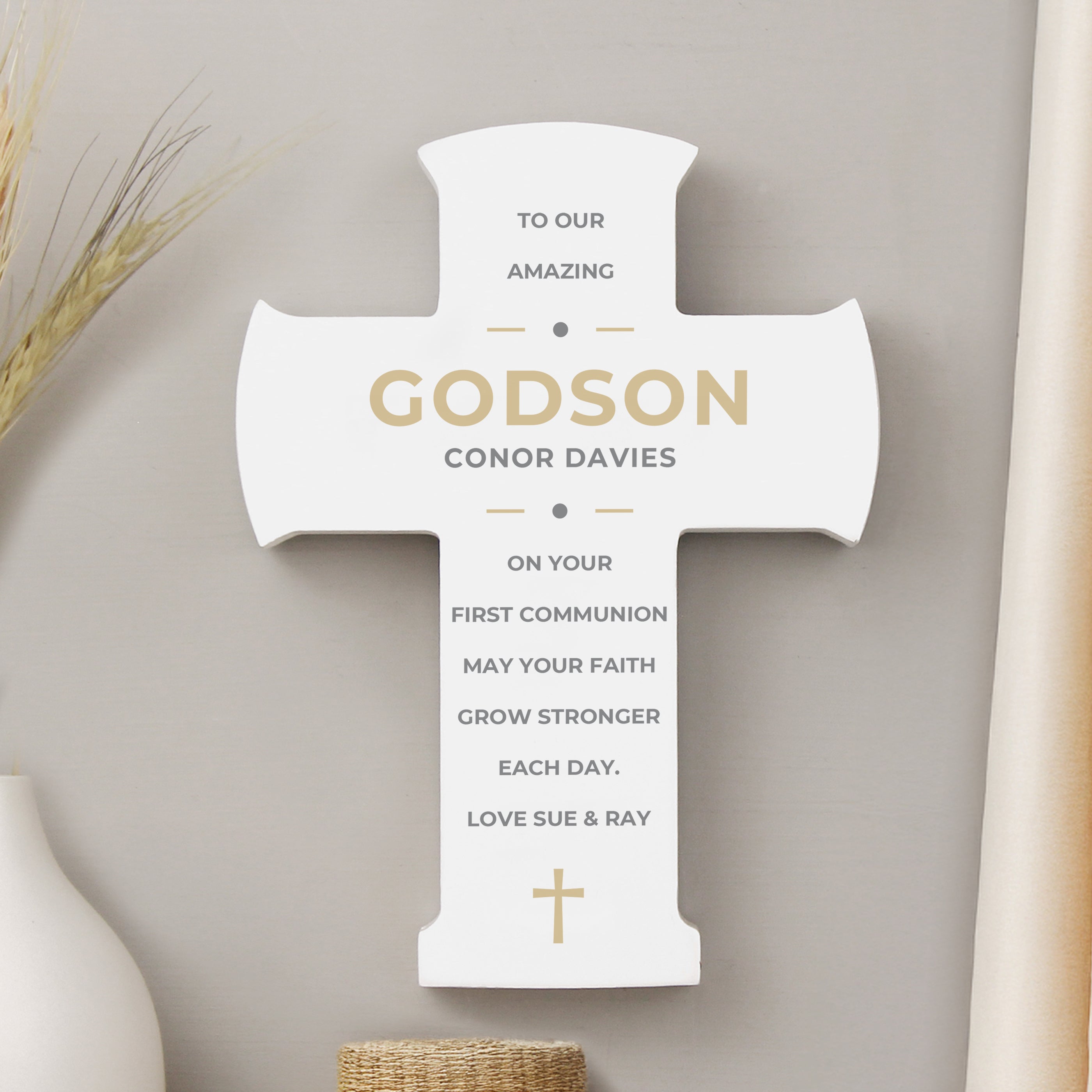 Personalised Wooden Cross Ornament