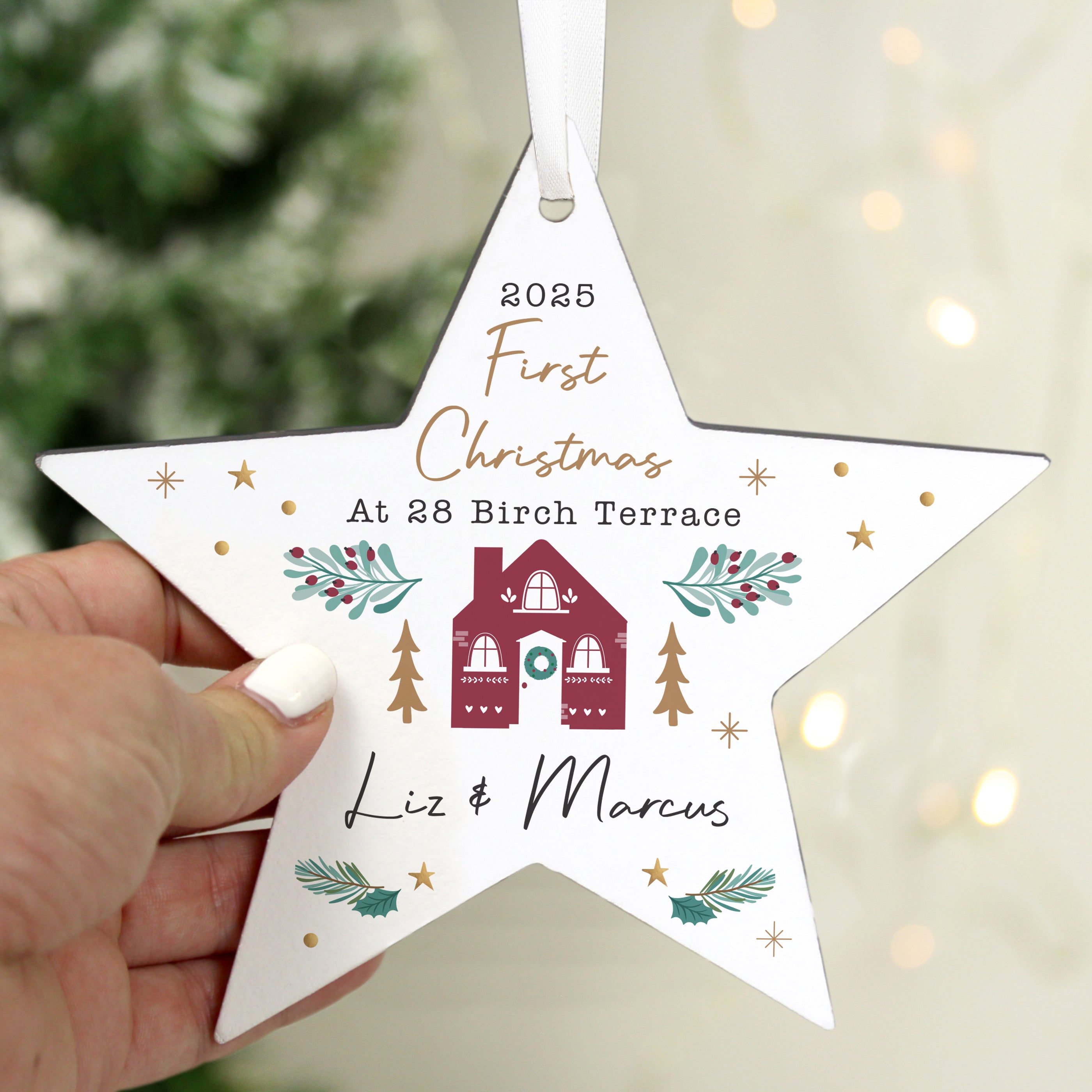 Personalised Home For Christmas Star Ornament