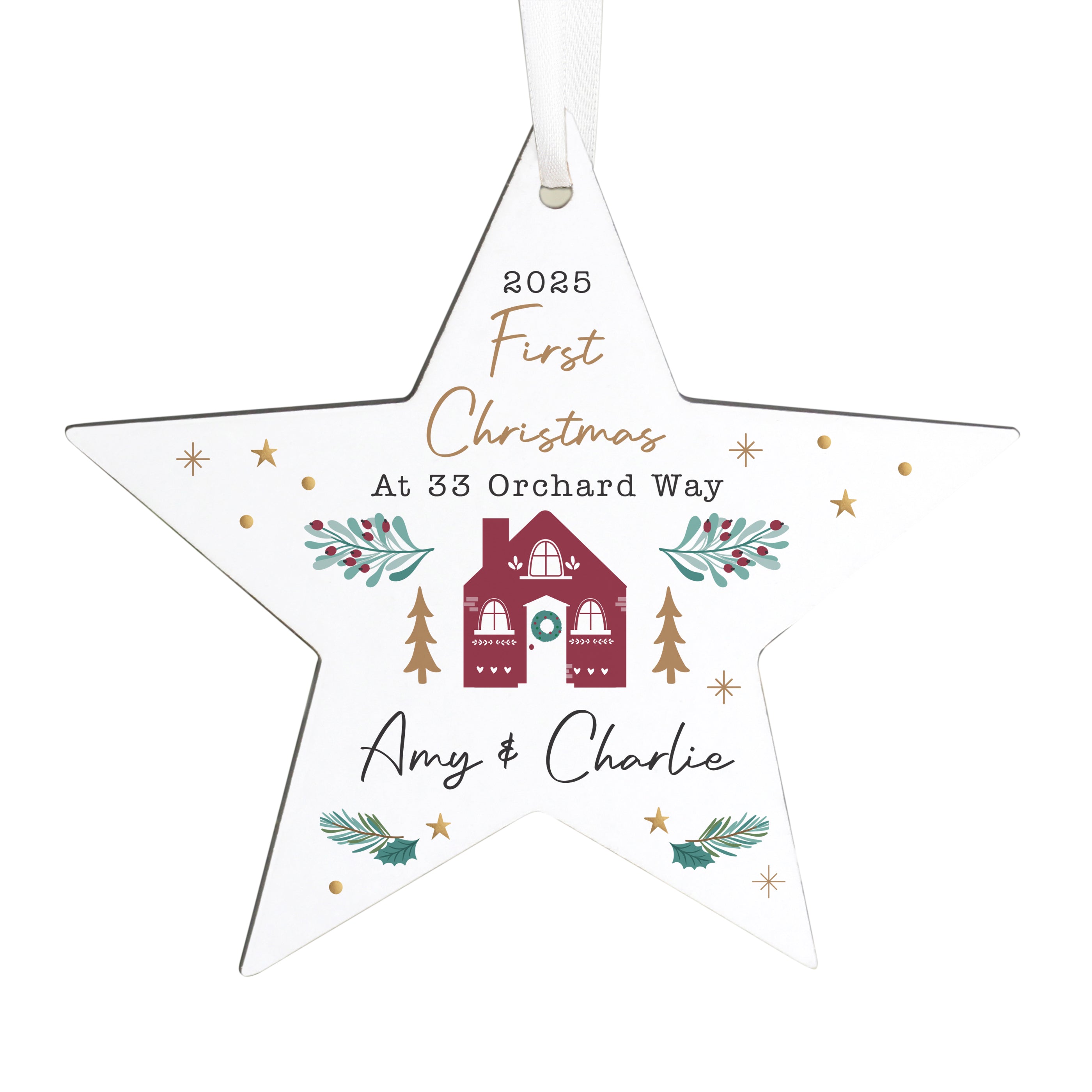 Personalised Home For Christmas Star Ornament