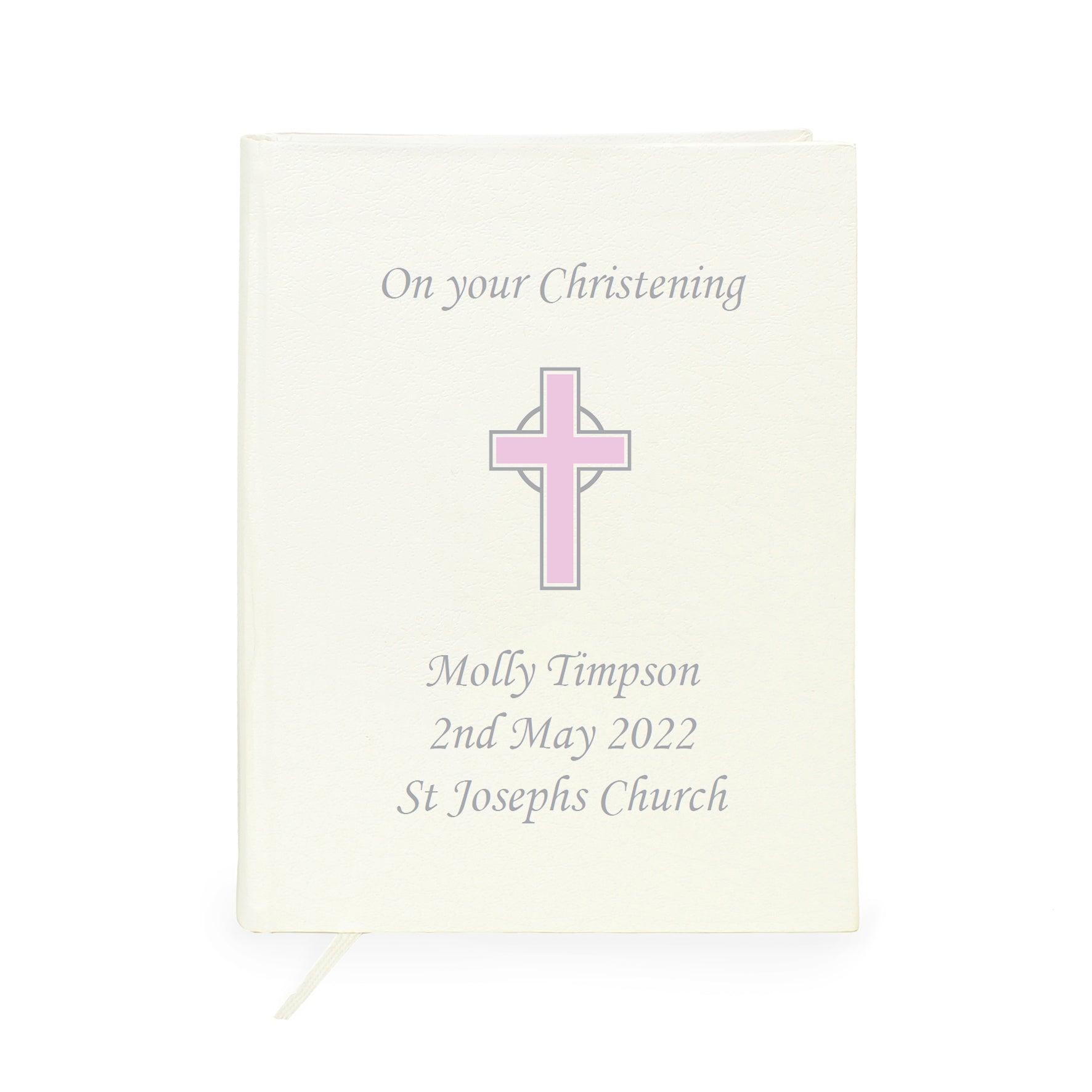 Personalised Pink Cross Holy Bible - Eco-friendly