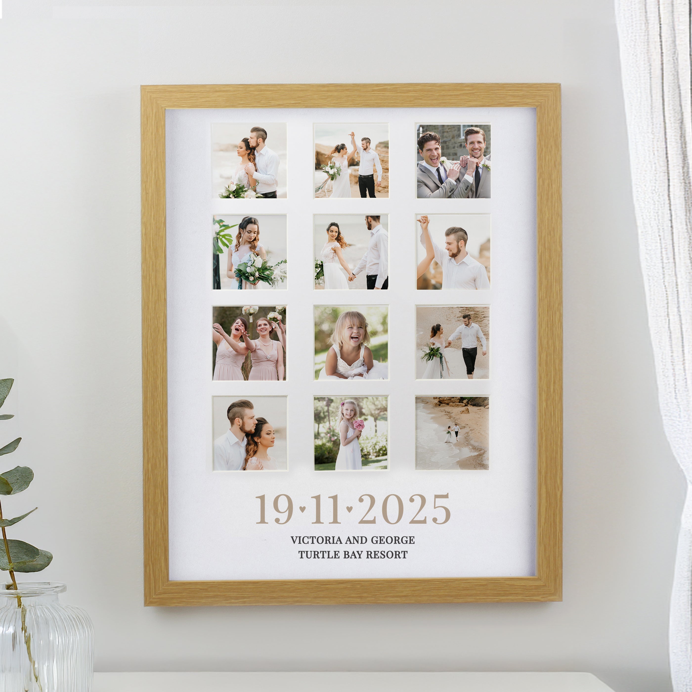 Personalised Special Date Oak Multi Photo Frame