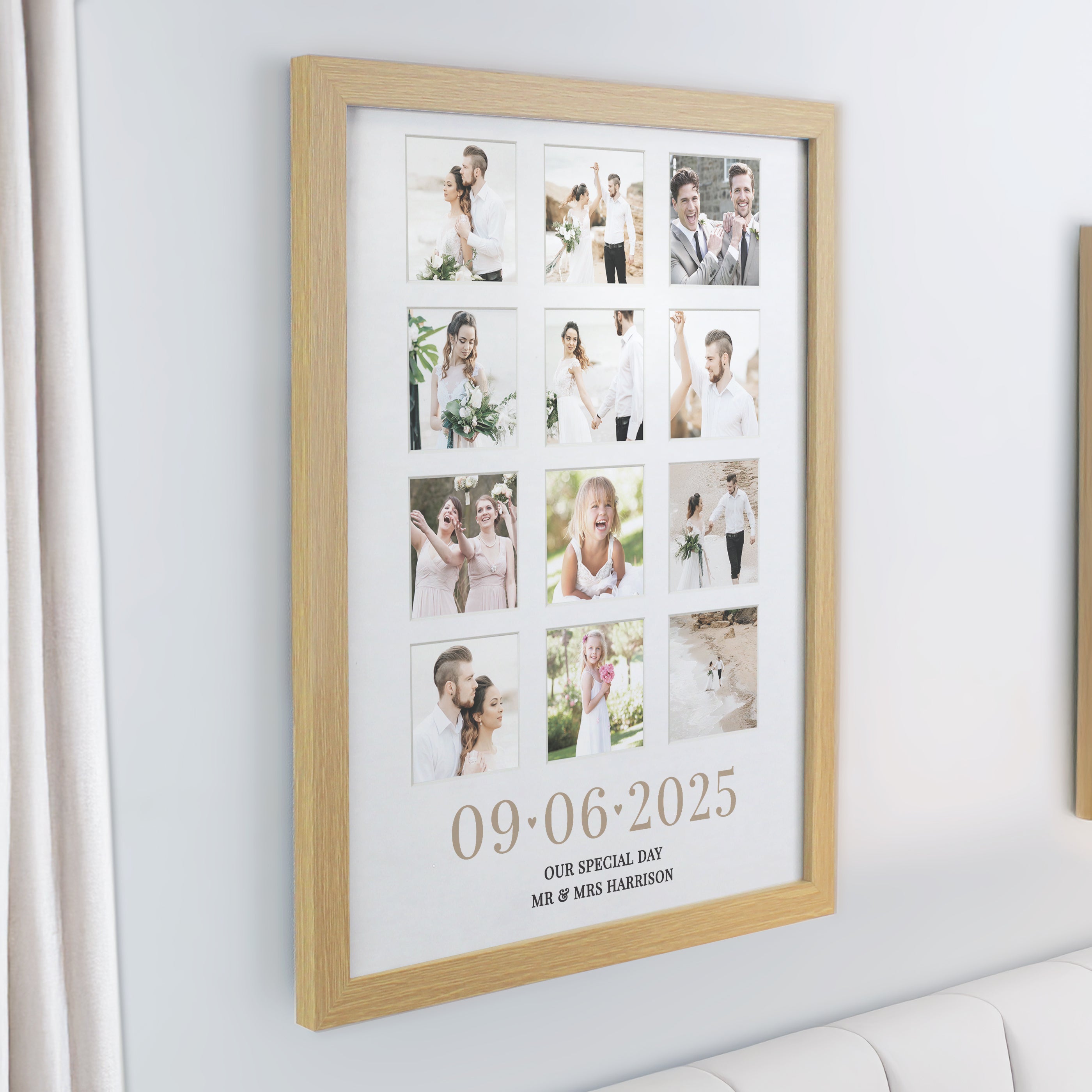 Personalised Special Date Oak Multi Photo Frame