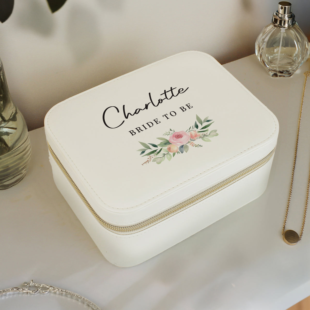 Personalised Wedding Leatherette Jewellery Box