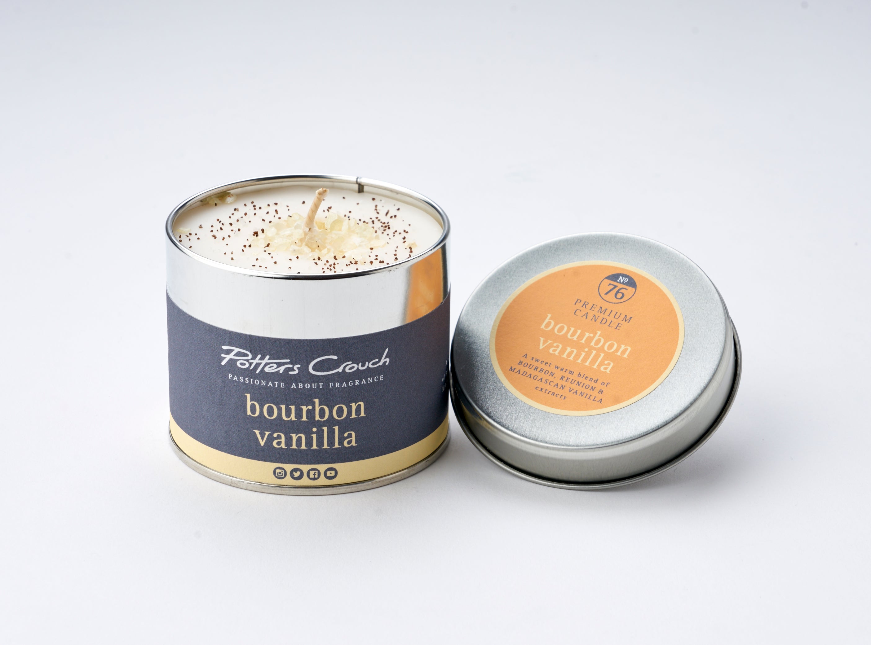 Bourbon Vanilla - Scented Candle in a Tin - Potters Crouch