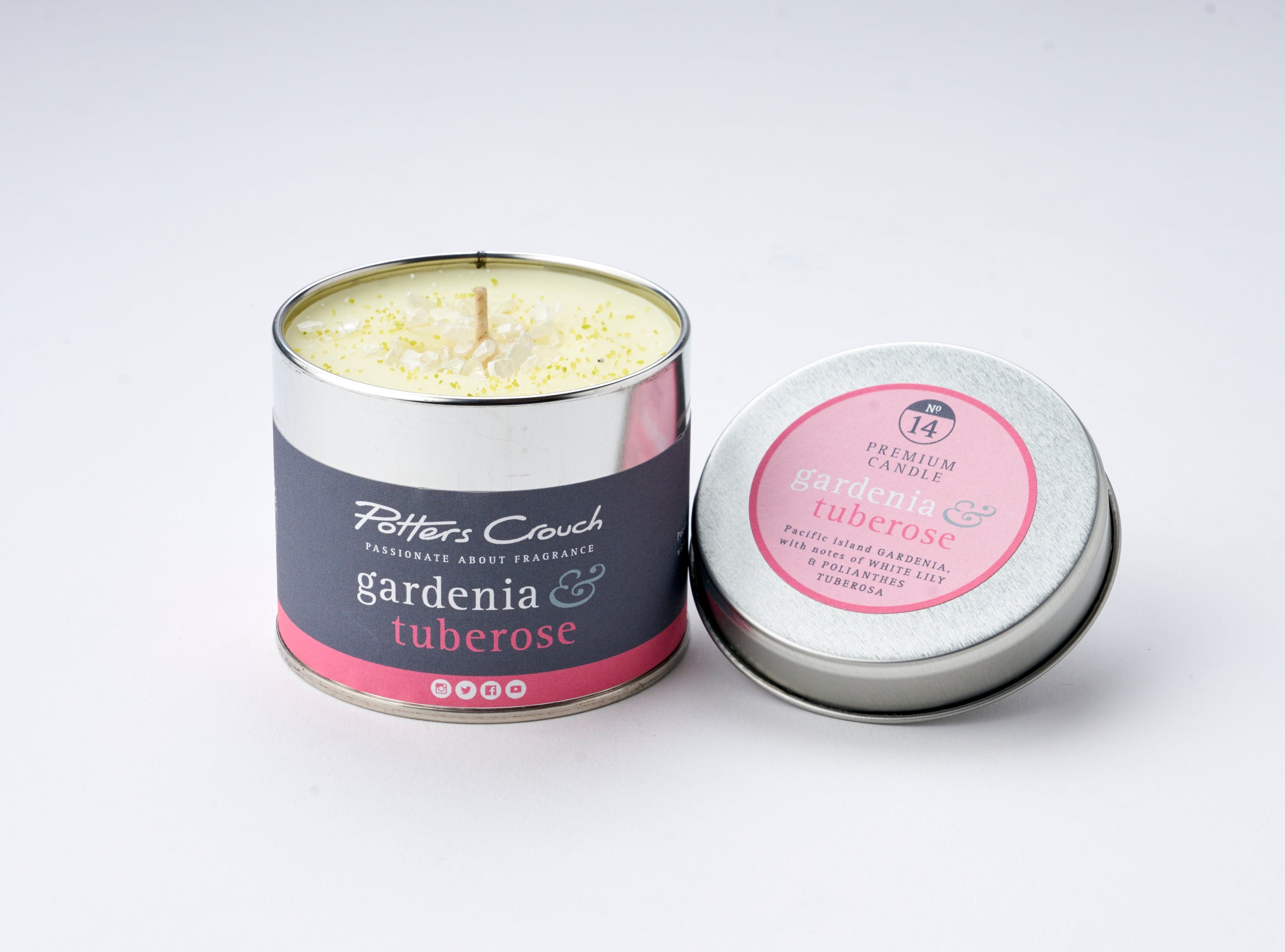 Gardenia & Tuberose - Scented Candle in a Tin - Potters Crouch