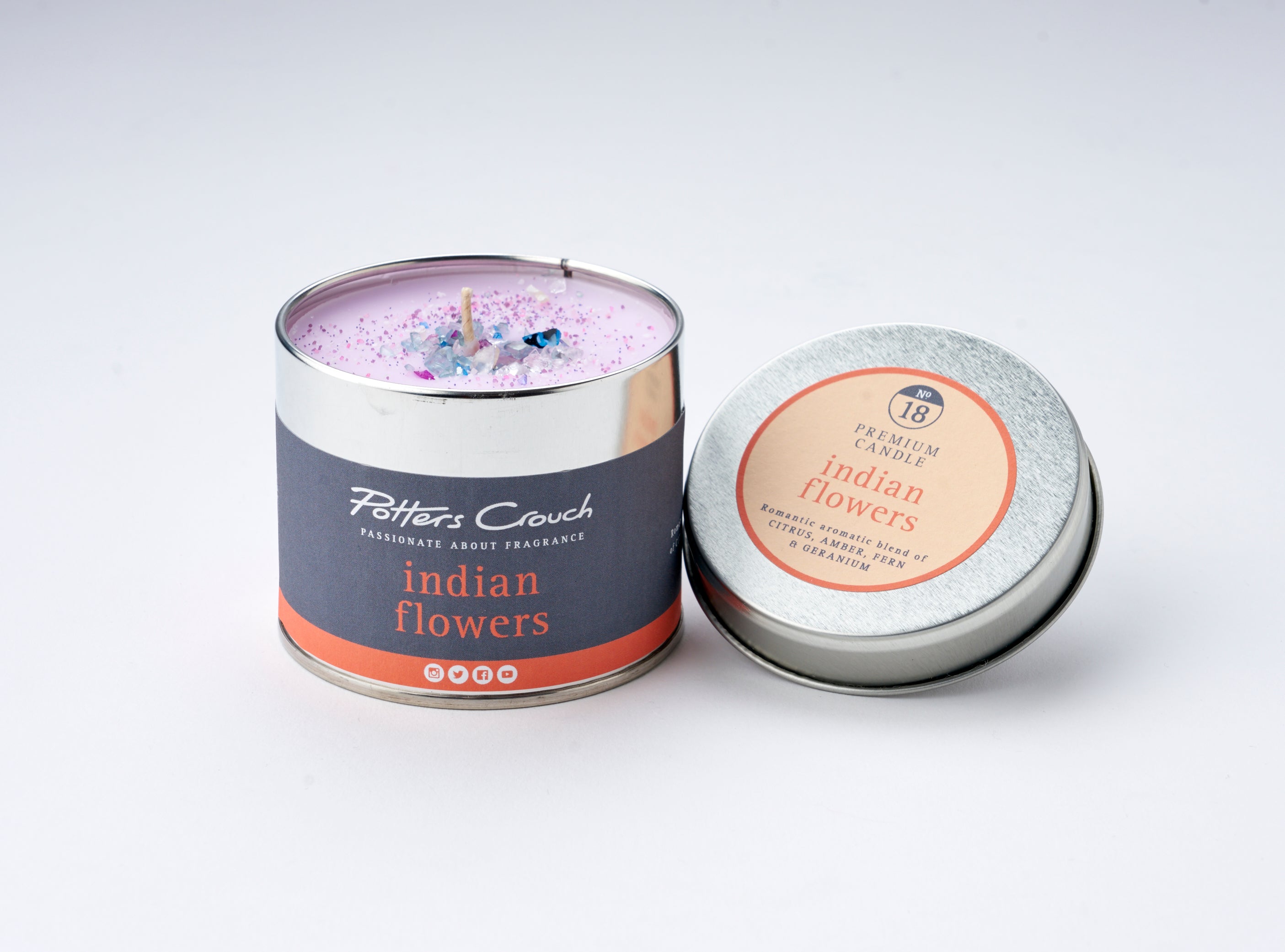 Indian Flowers - Scented Candle in a Tin - Potters Crouch