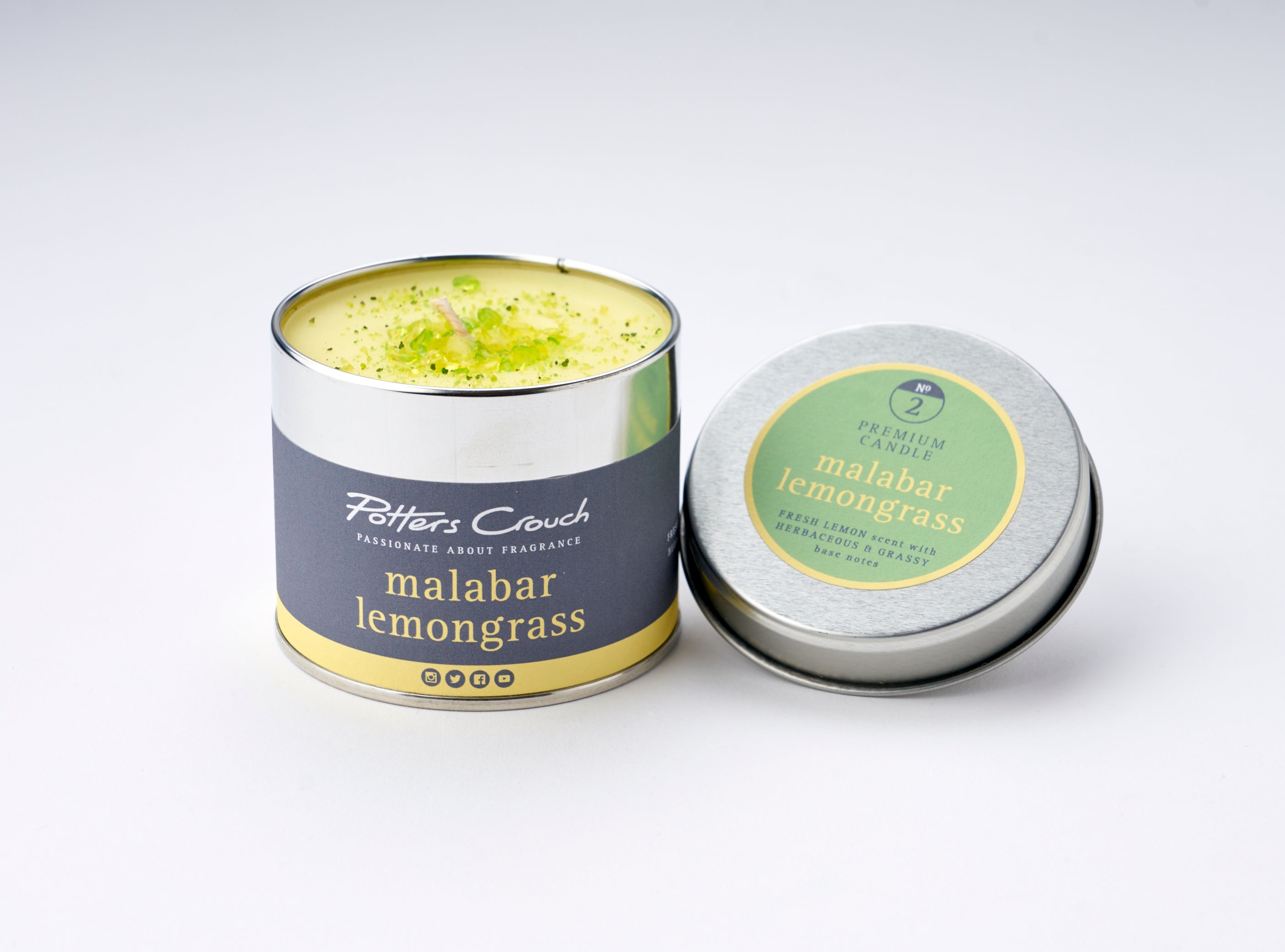 Malabar Lemongrass - Scented Candle in a Tin - Potters Crouch