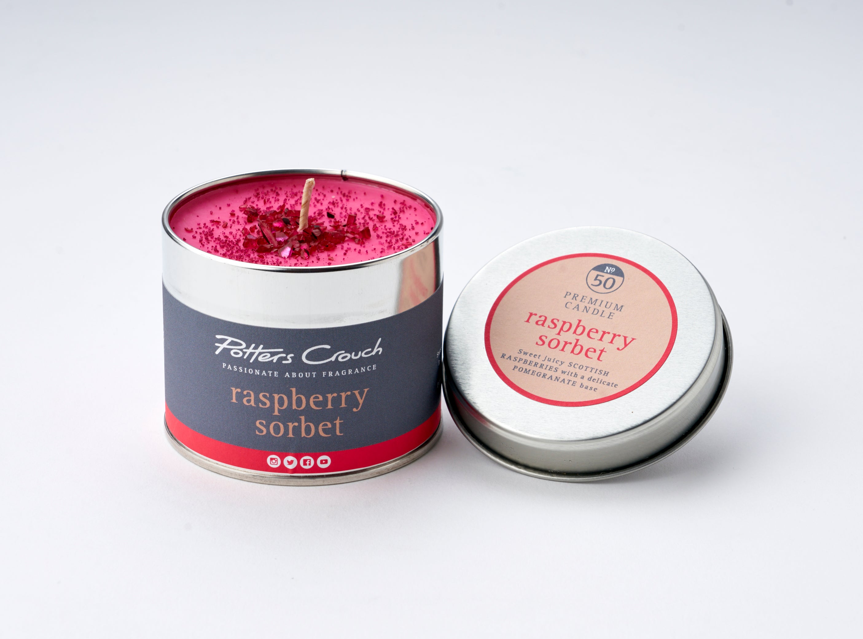 Raspberry Sorbet - Scented Candle in a Tin - Potters Crouch