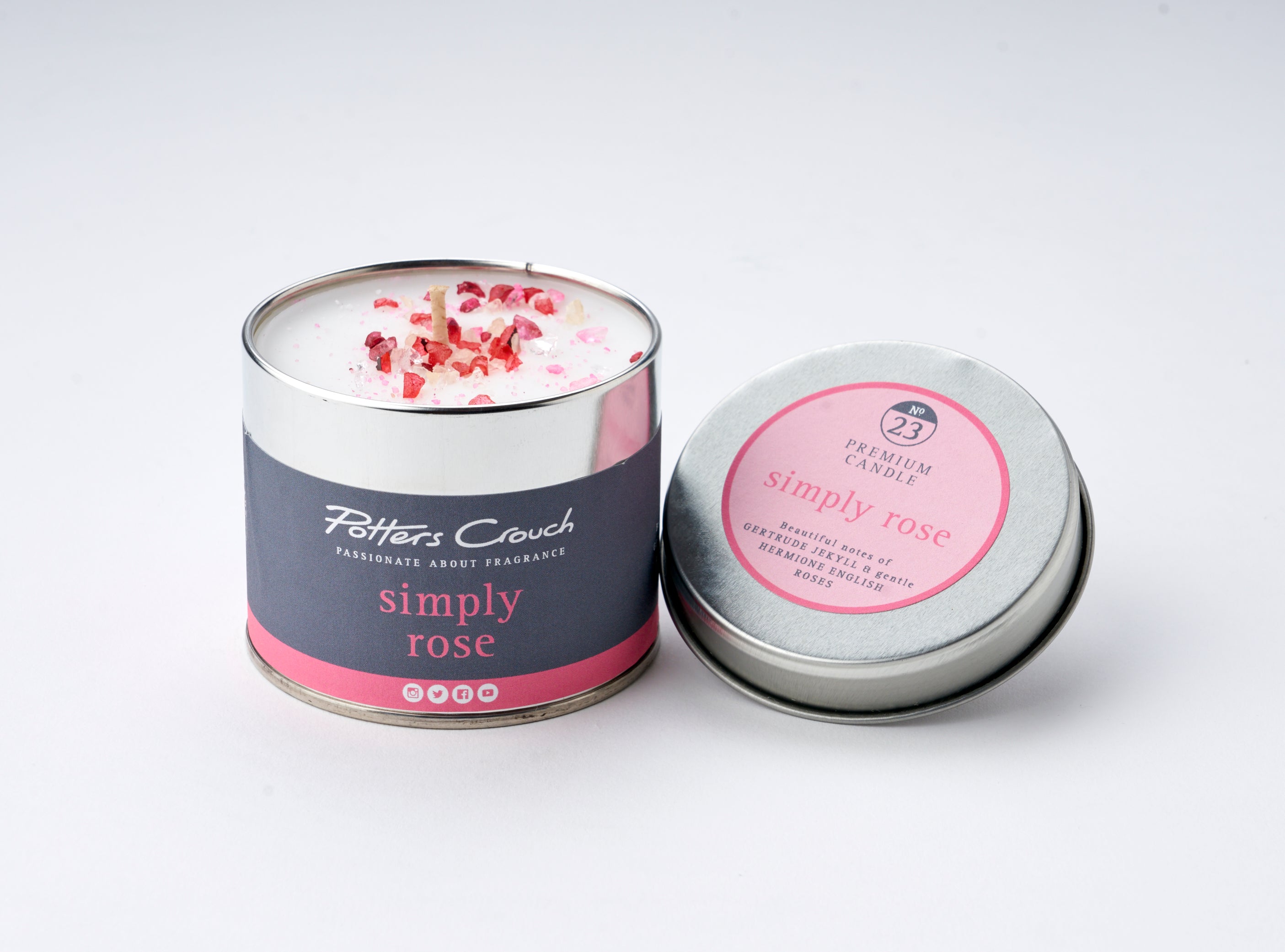 Simply Rose - Scented Candle in a Tin - Potters Crouch