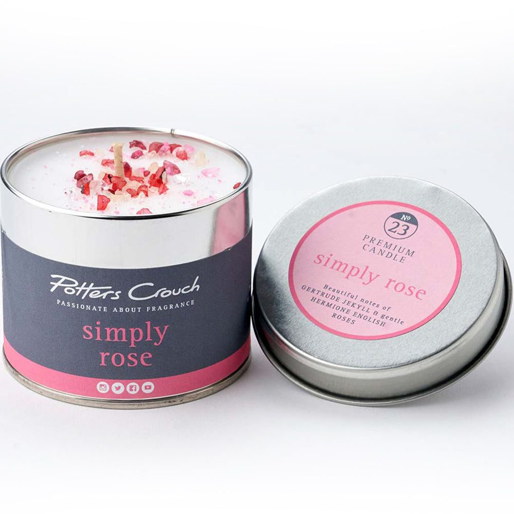 Simply Rose - Scented Candle in a Tin - Potters Crouch