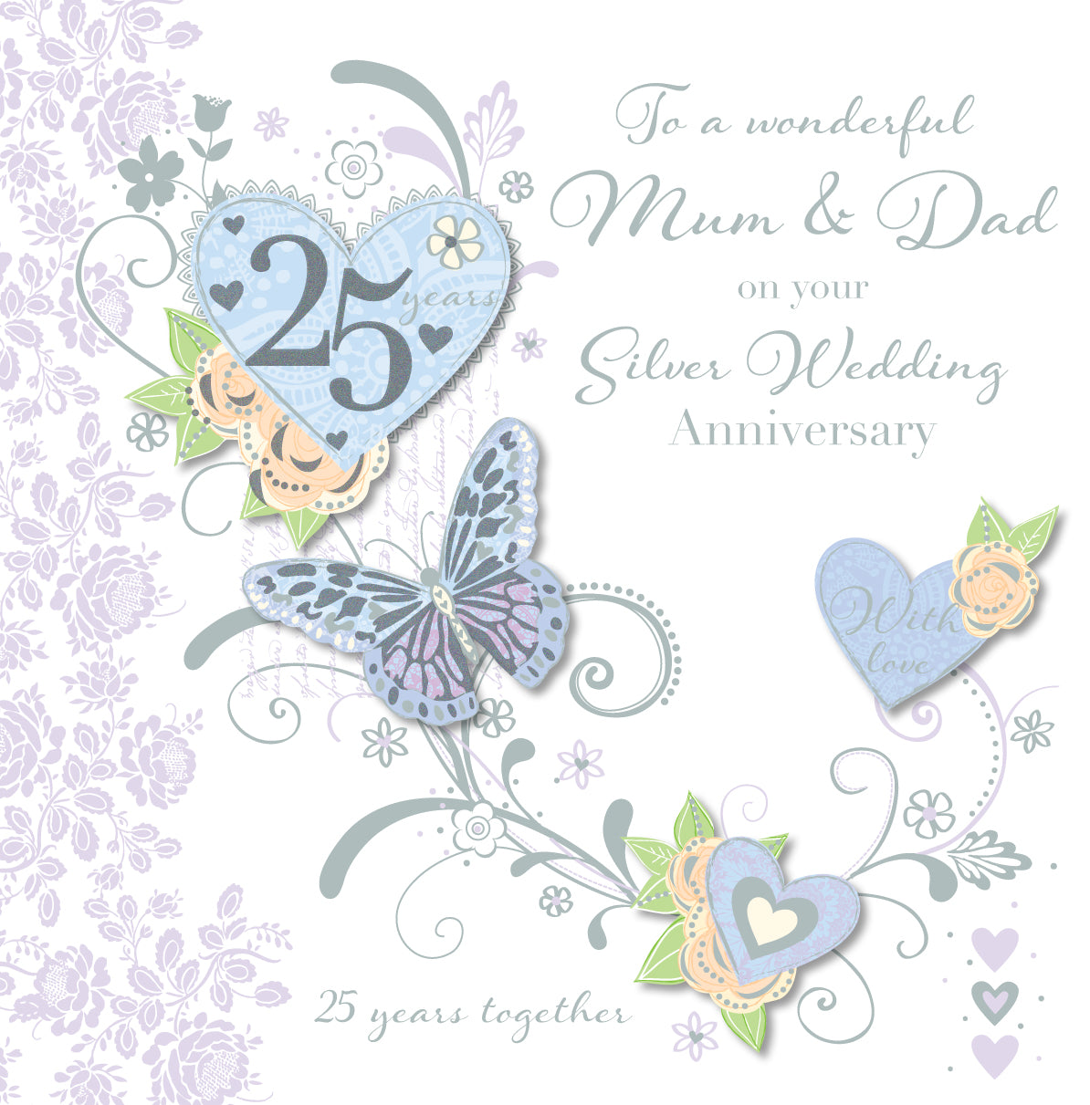Mum and Dad 25th Wedding Anniversary Card