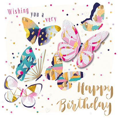 Wishing You A Very Birthday Card - Butterfly