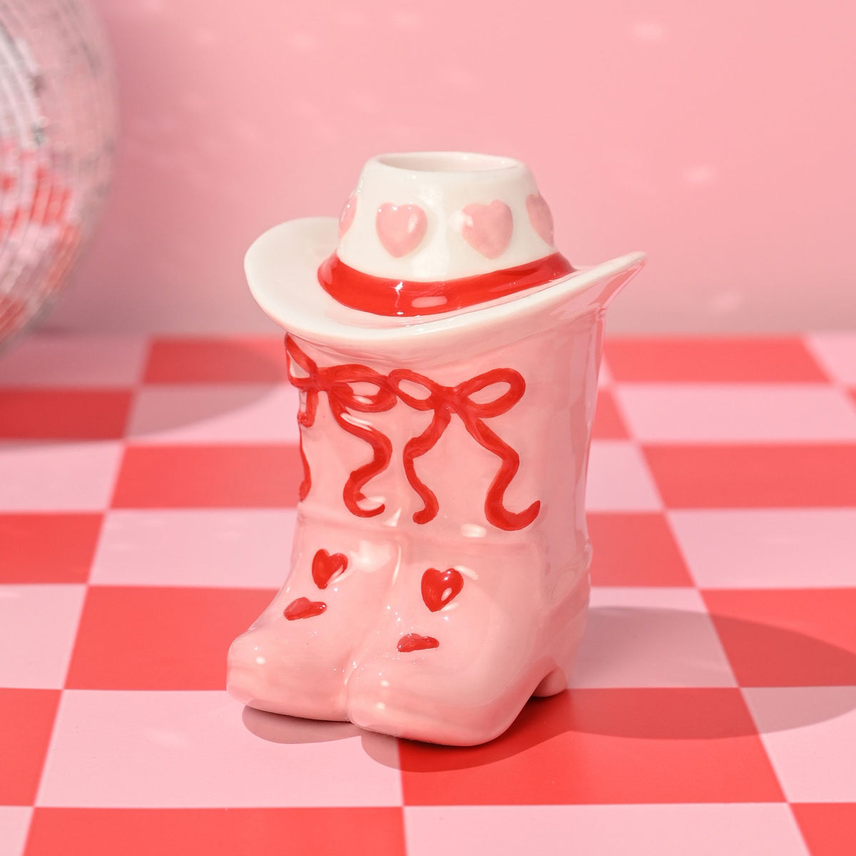 The Feel Good Club Cowboy Boot Taper Candle Holder