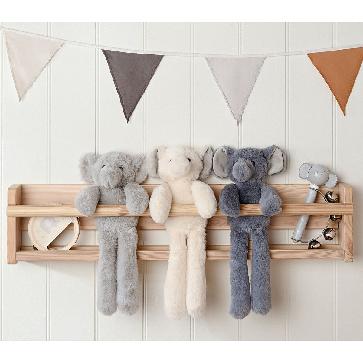 George The Plush Long Leg Petrol Elephant 35 cm