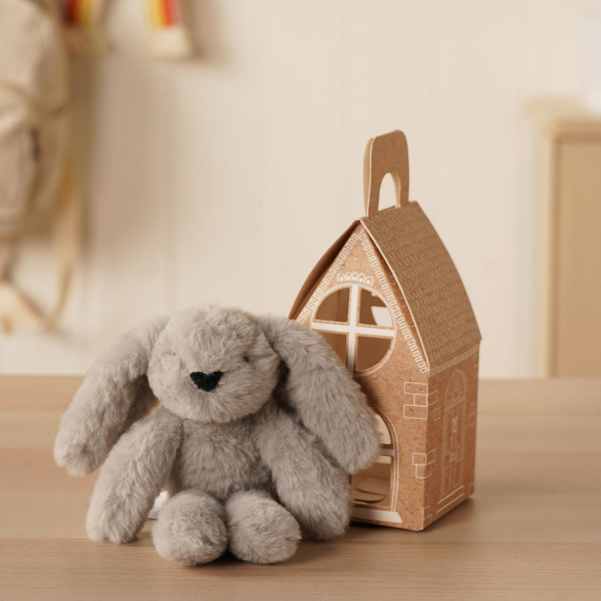 Theo The Plush Grey Bunny Keyring