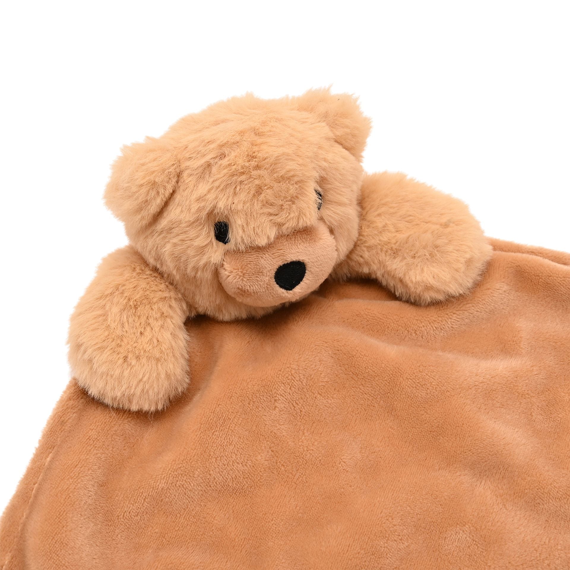 Softies Baby Comforter - Hudson Bear - Light Brown Two Side Short Plush 27cm x 27cm