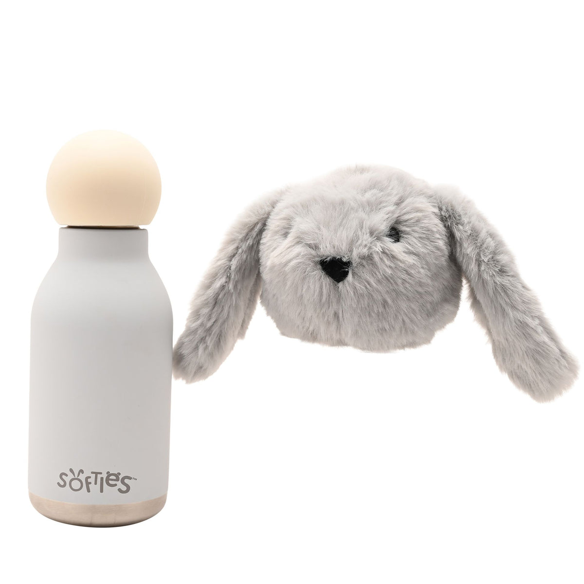 Theo The Plush Bunny Grey Stainless Steel Water Bottle 23cm / 450ml