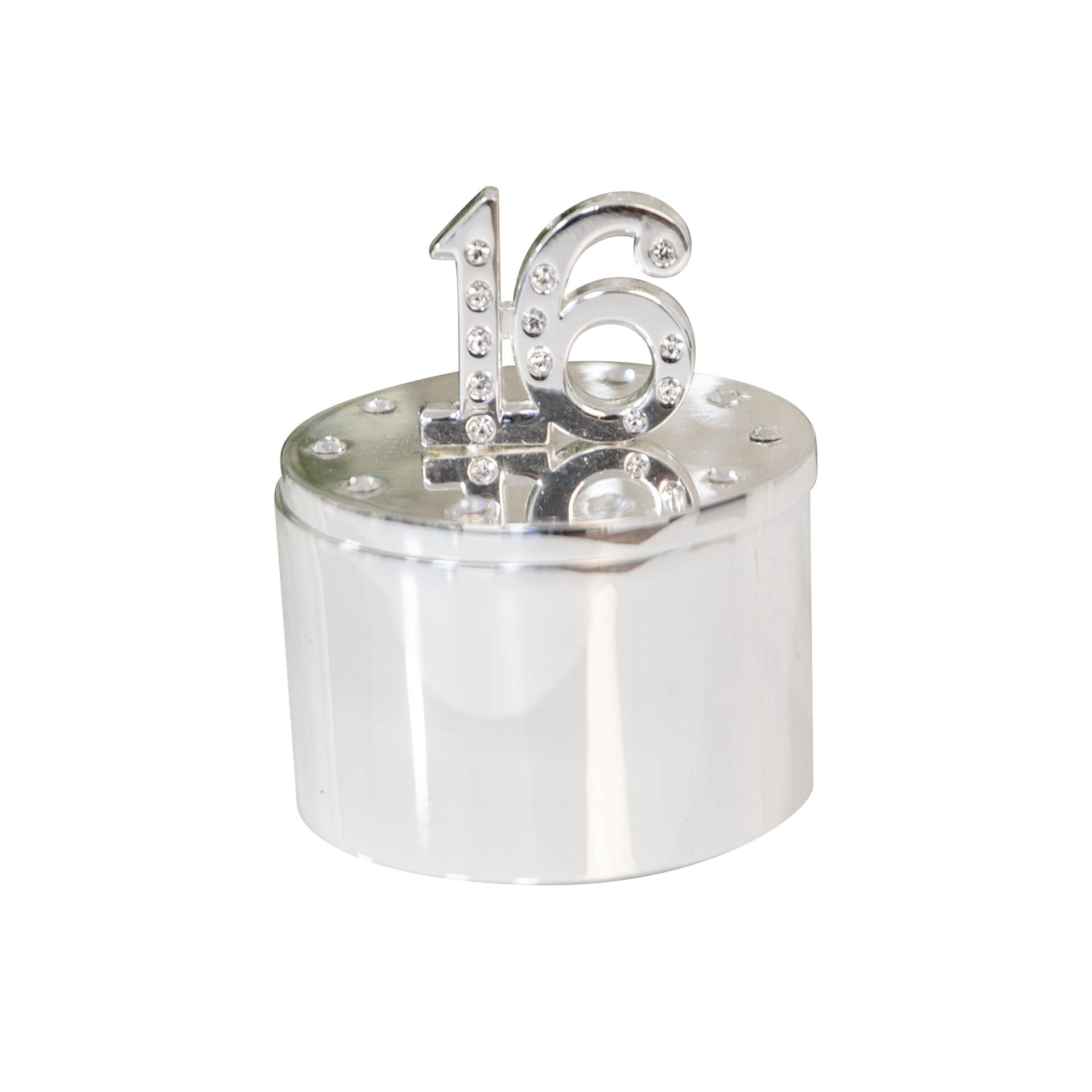 Milestones Silverplated Trinket Box With Crystal 16