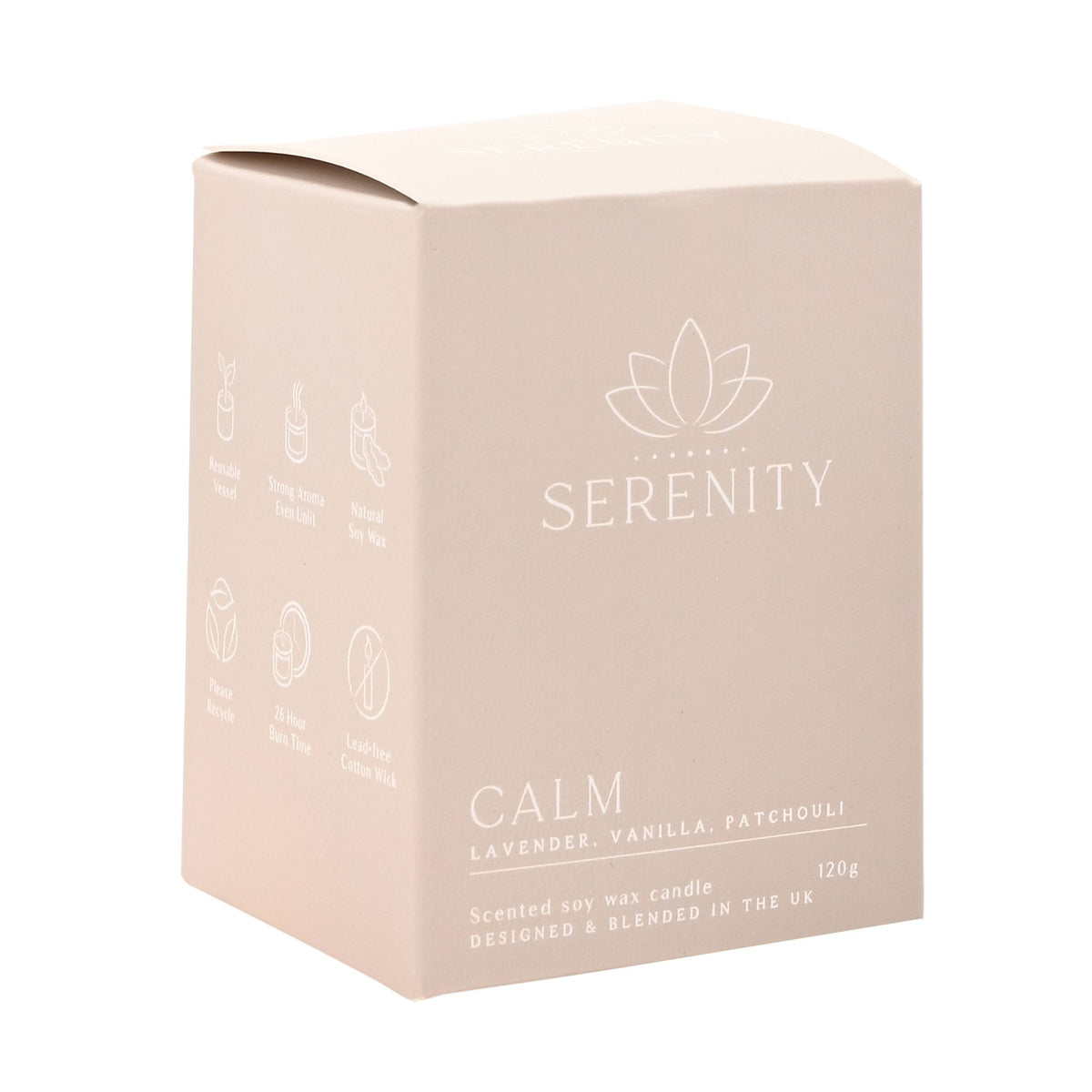 Serenity Calm Candle 120g Bergamot, Lavender & Sandlewood