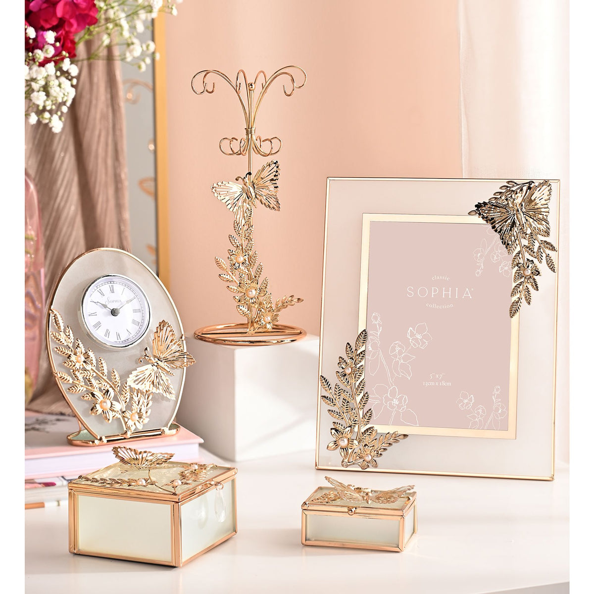 Sophia Classic Gold Butterfly Jewellery Holder
