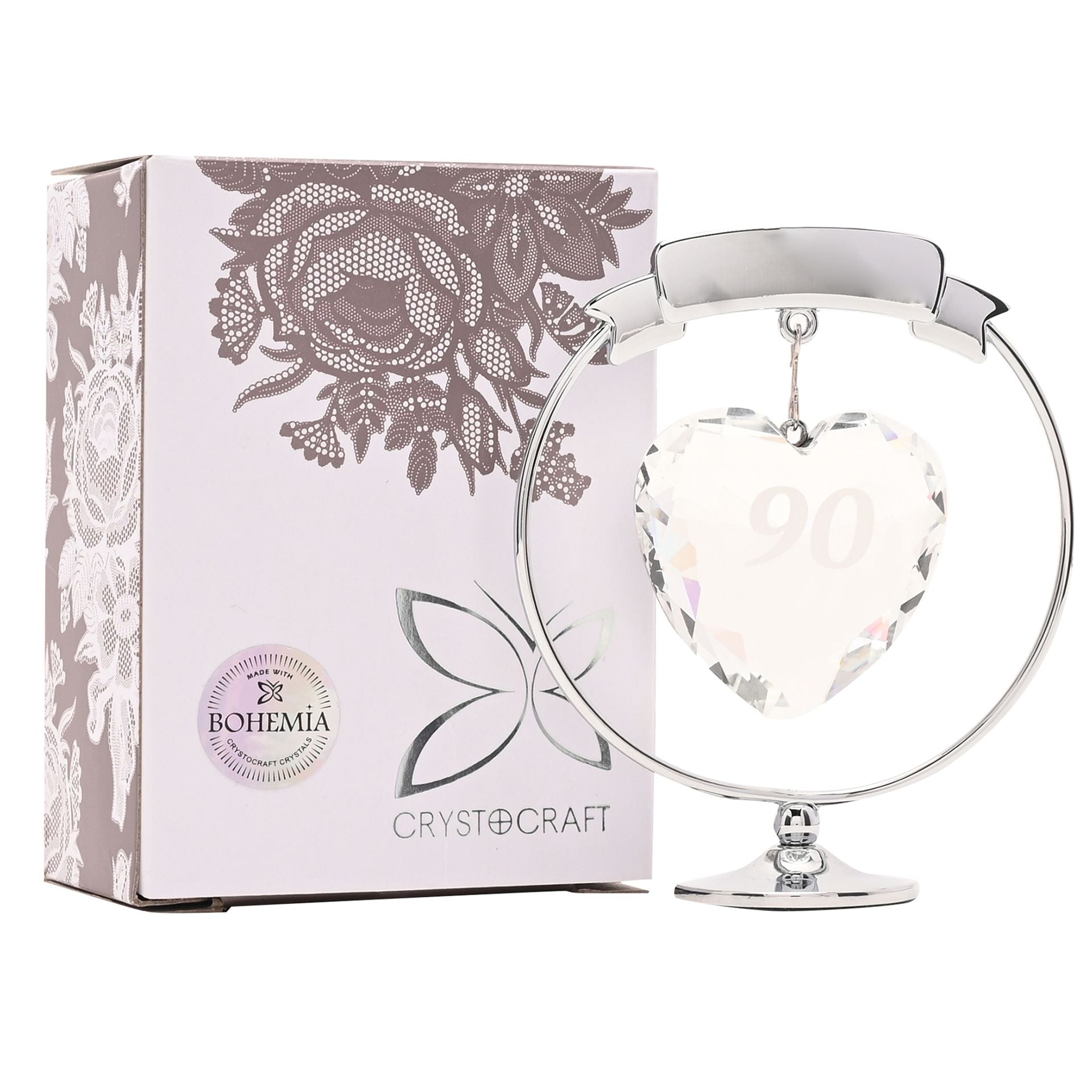 Crystocraft Freestand Crystal Heart - 90