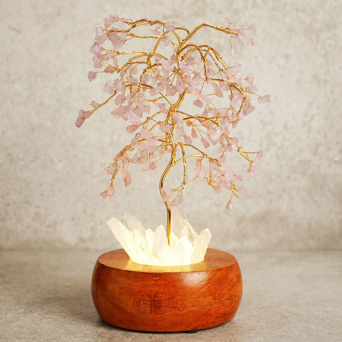 Serenity Rose Quartz LED Glow Tree