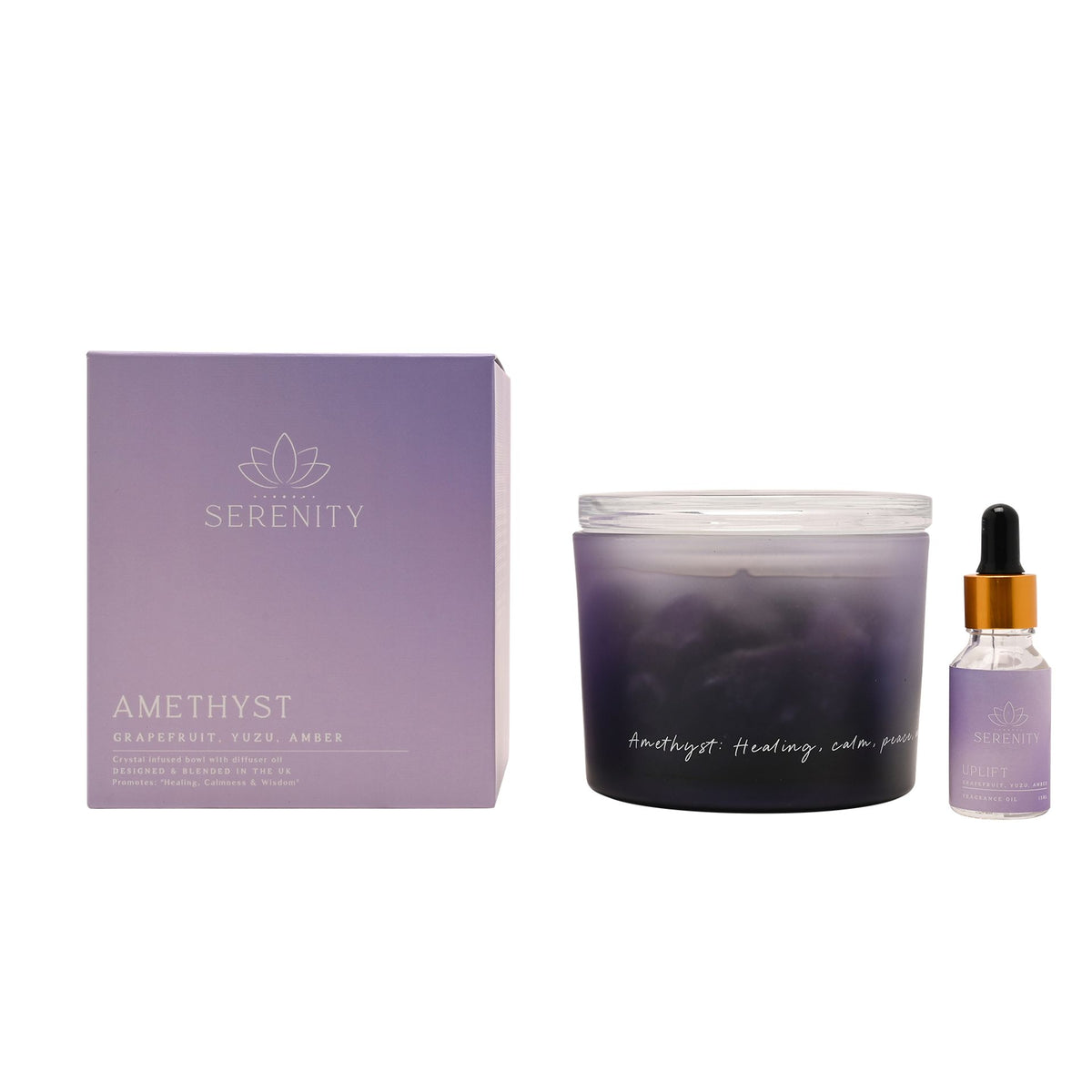Serenity Amethyst Crystal Bowl Diffuser & Oil