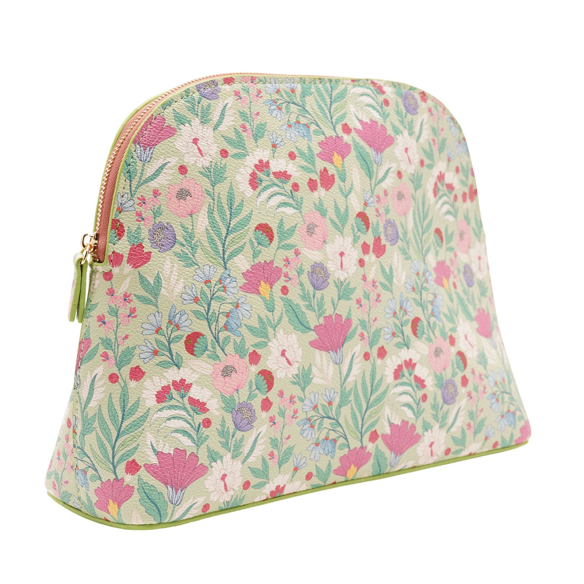 Sophia Lane Large Floral Make-Up Bag - Green