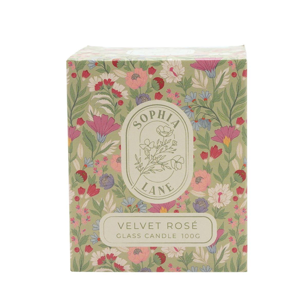 Sophia Lane Velvet Rose Floral Candle - 100g