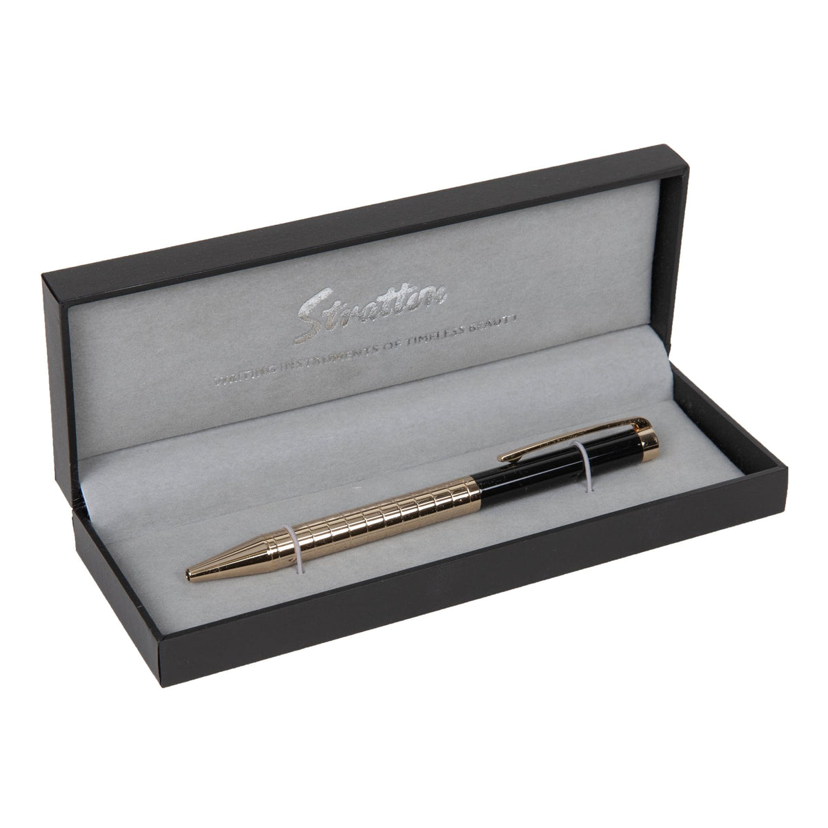 Stratton Ballpoint Pen - Black & Gold