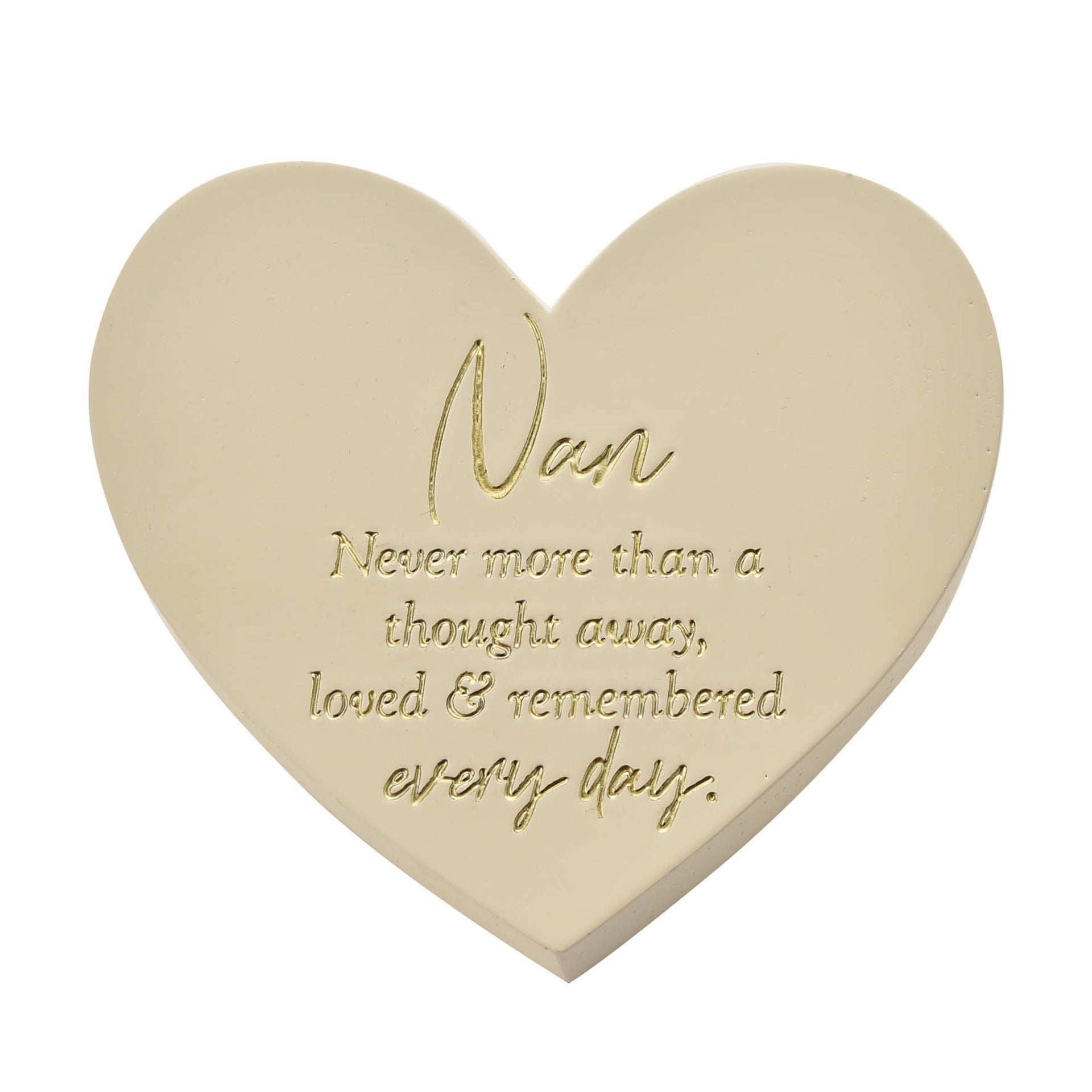 Thoughts of You Memorial Graveside Ivory Heart Plaque - Nan