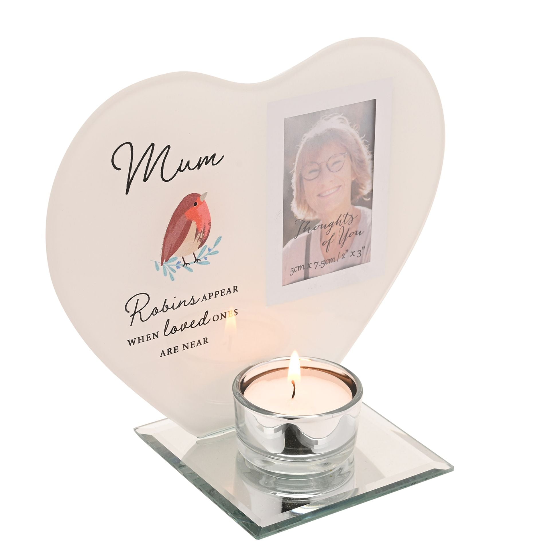 Thoughts of You Tea Light Holder with Photo - Mum