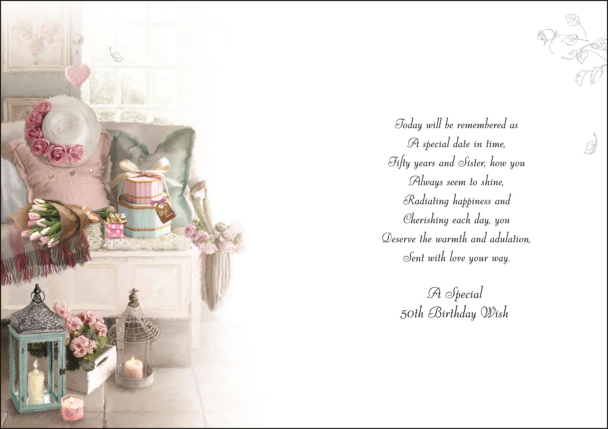 50th Special Sister Birthday Card