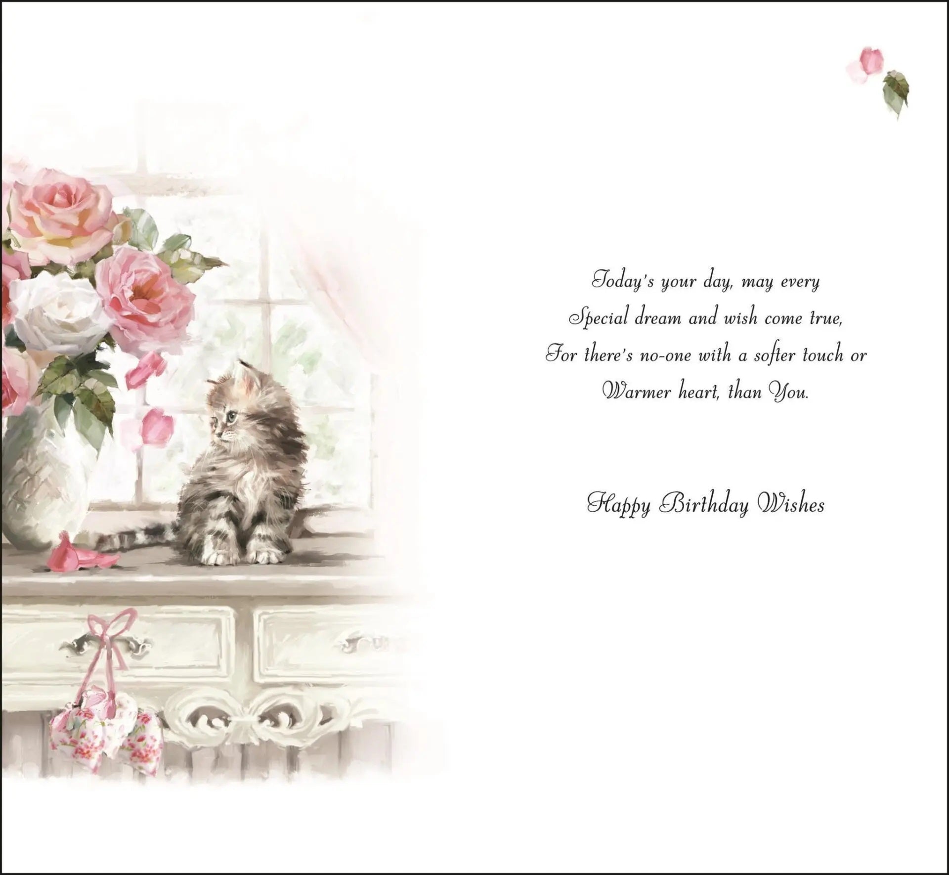 Birthday Card - Cute Kitty On A Dresser
