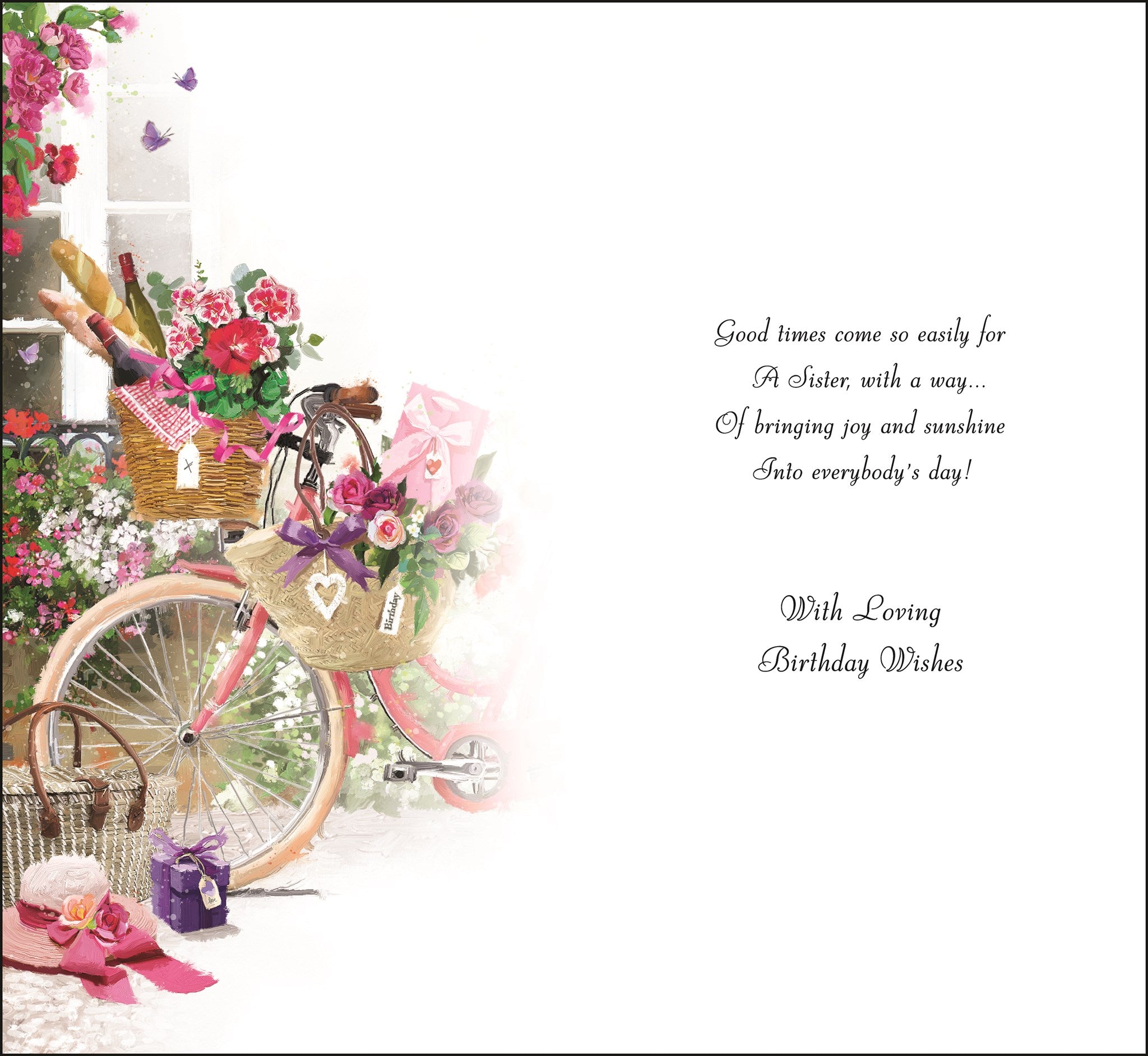 Sister Birthday Card - Blossoming Bike