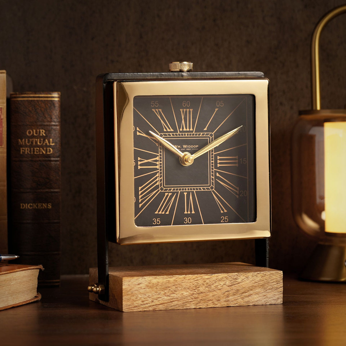 Wm.Widdop Table Clock On A Stand