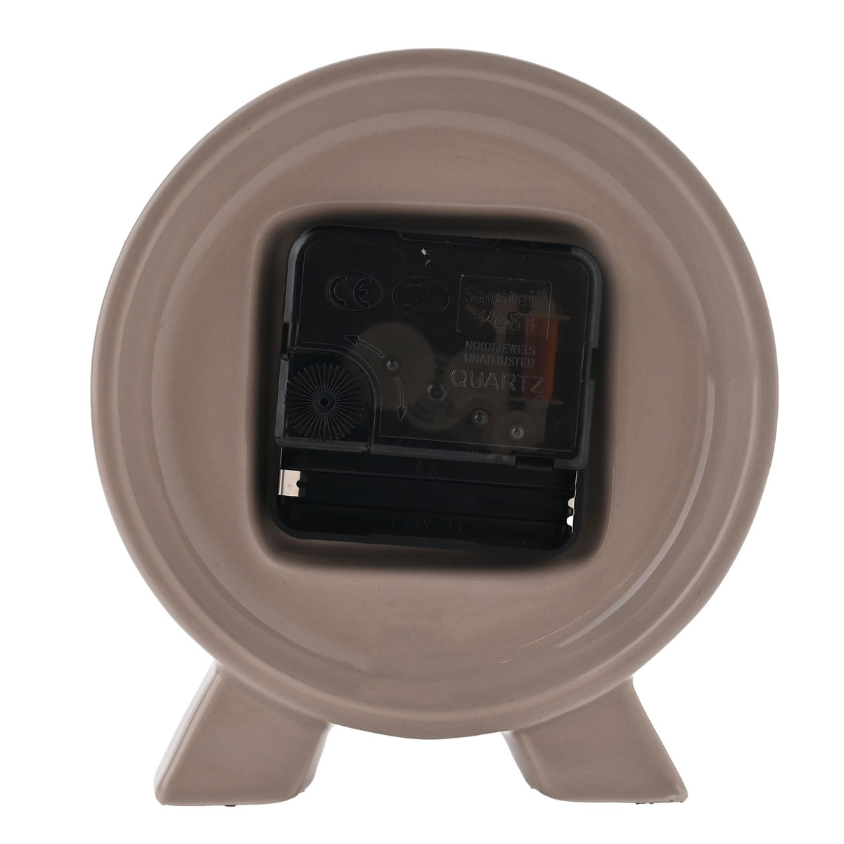 Interval Ceramic Mantle Clock - Biscuit
