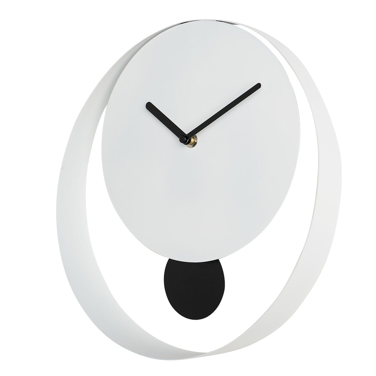 Interval Pendulum Wall Clock 30cm - White & Black