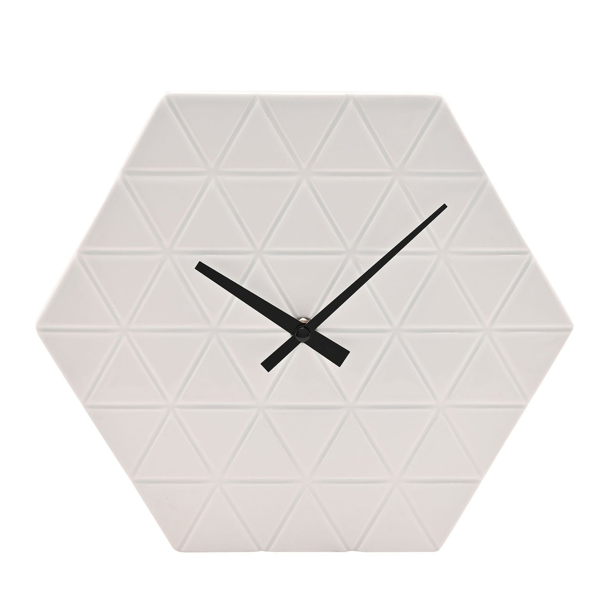Interval Hexagon Porcelain Wall Clock - White