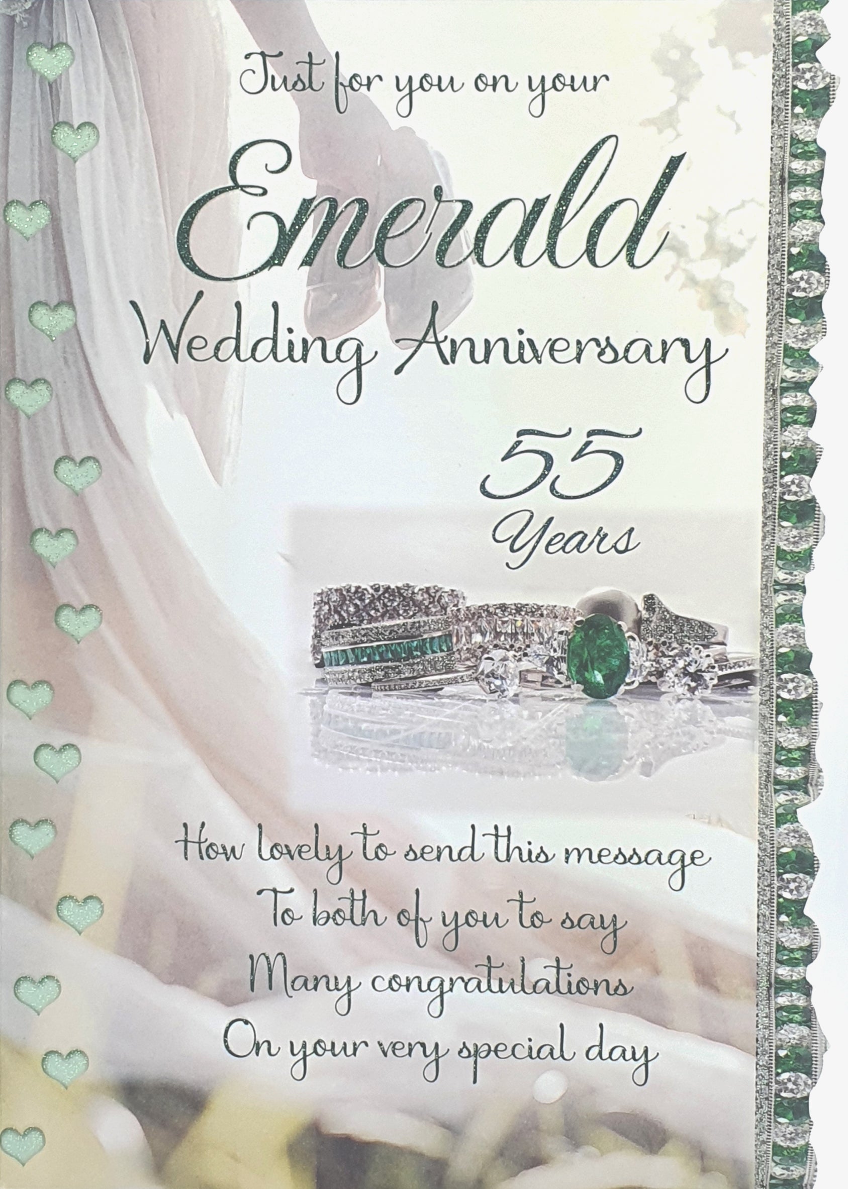55th Wedding Anniversary Card - Emerald Ring