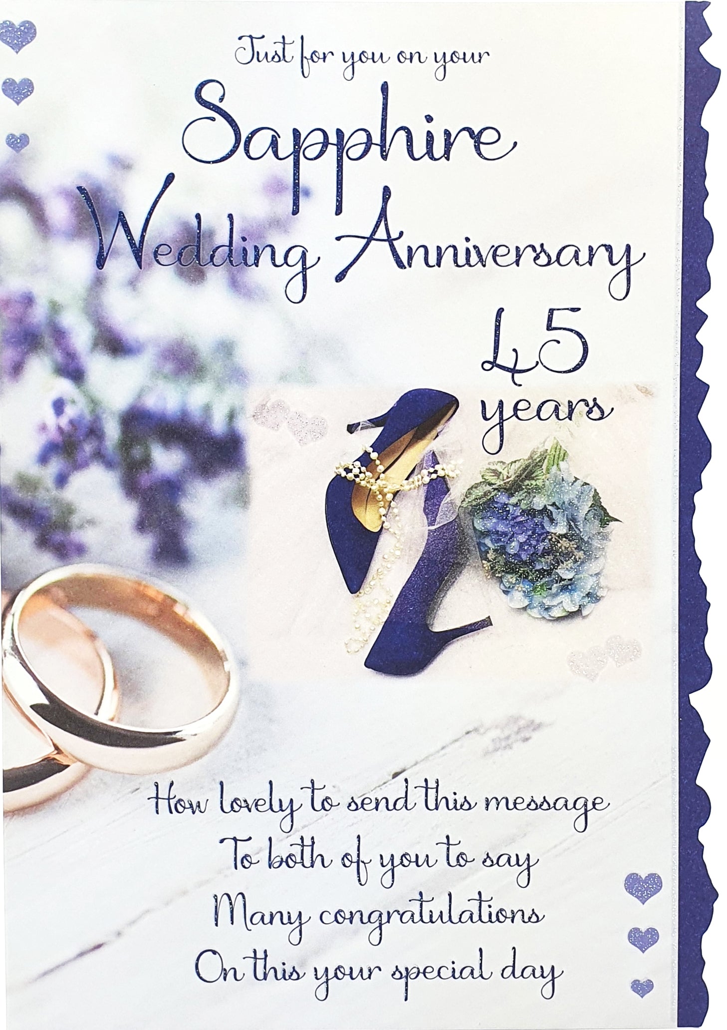 45th Wedding Anniversary Card - Rings, Shose