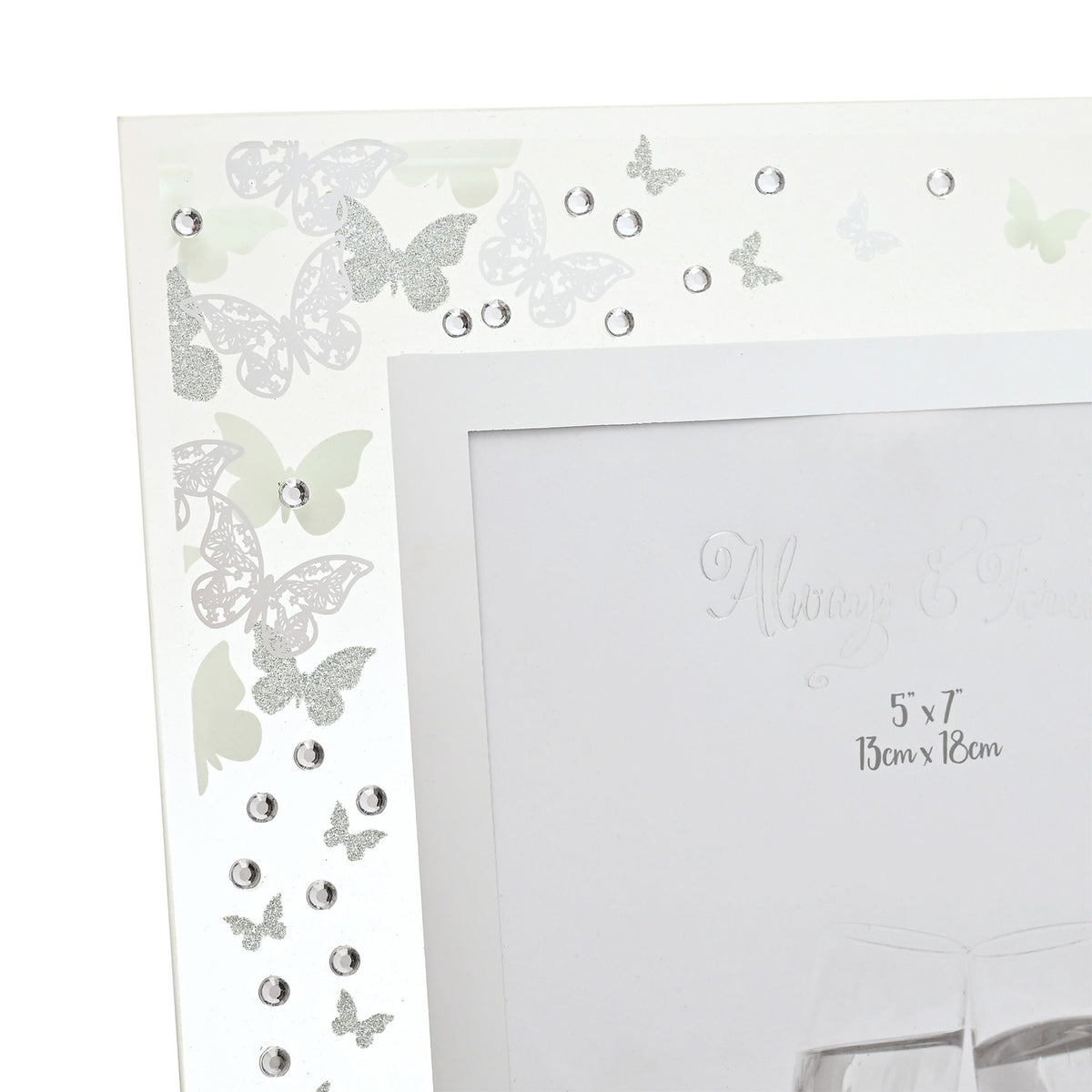 Always & Forever Glass Frame Butterflies 5" x 7"